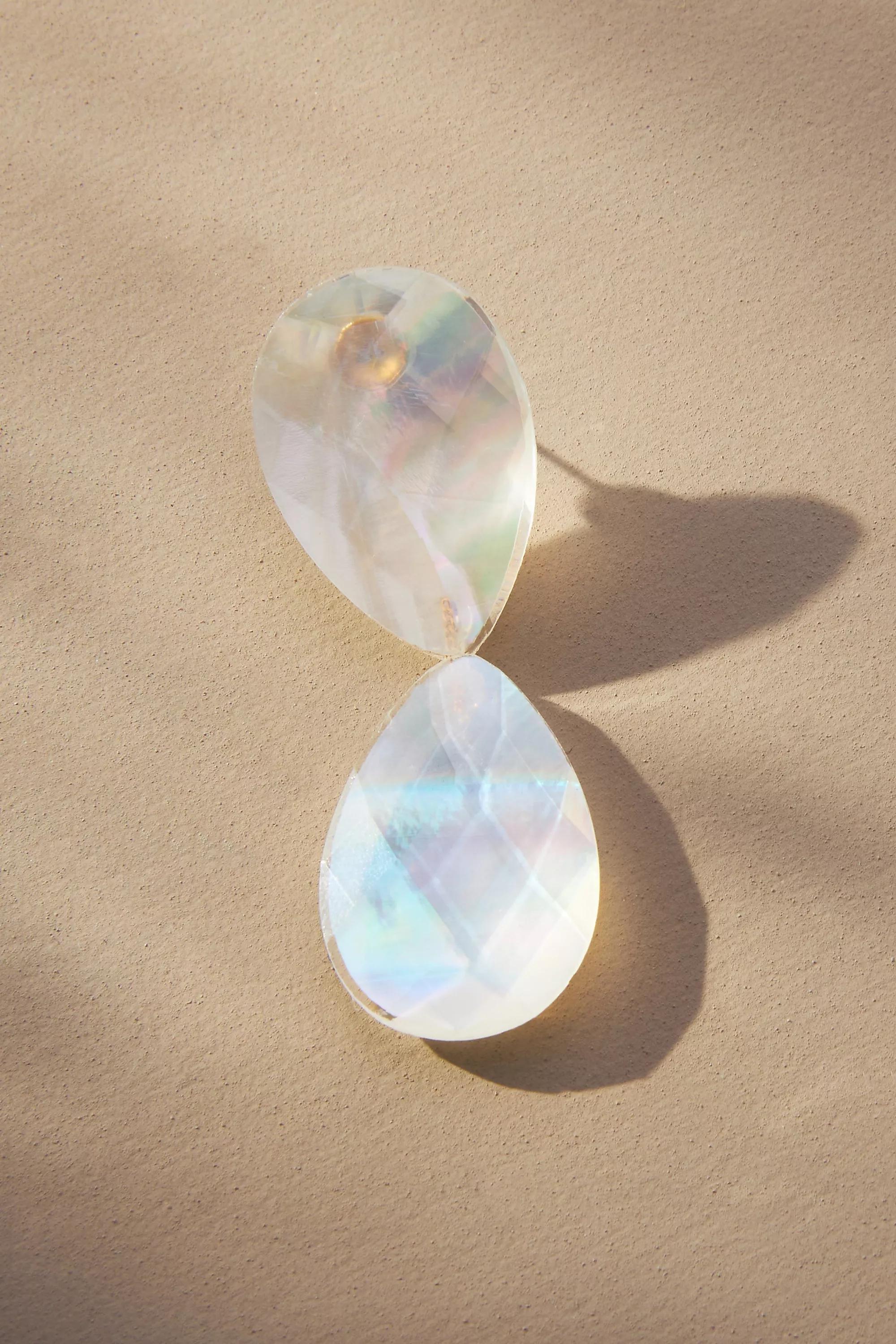 Double Teardrop Earrings, Pearl, A501_0017, large image number 3
