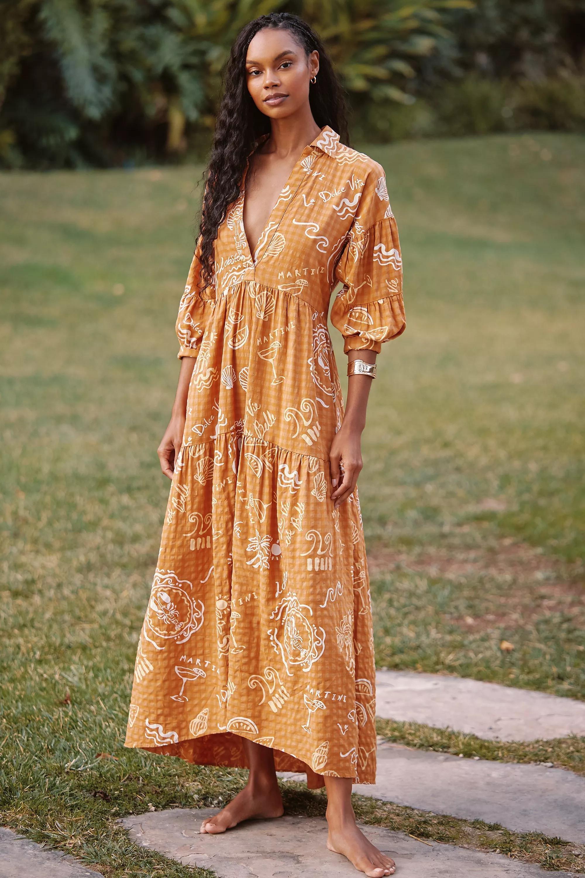 Anthropologie Ethnic Print Shirt Dress, A501_0079, large image number 1