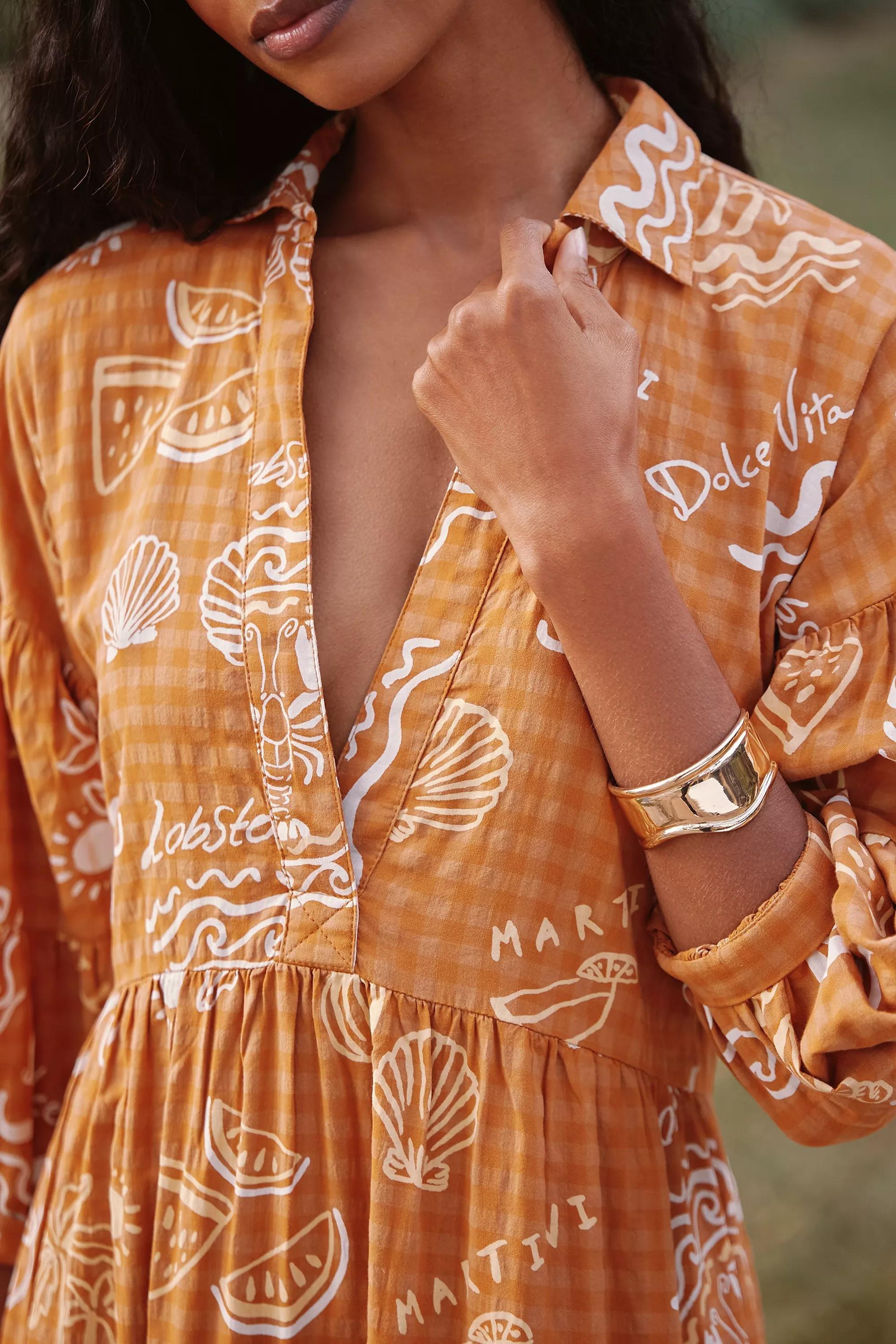 Anthropologie Ethnic Print Shirt Dress, A501_0079, large image number 5