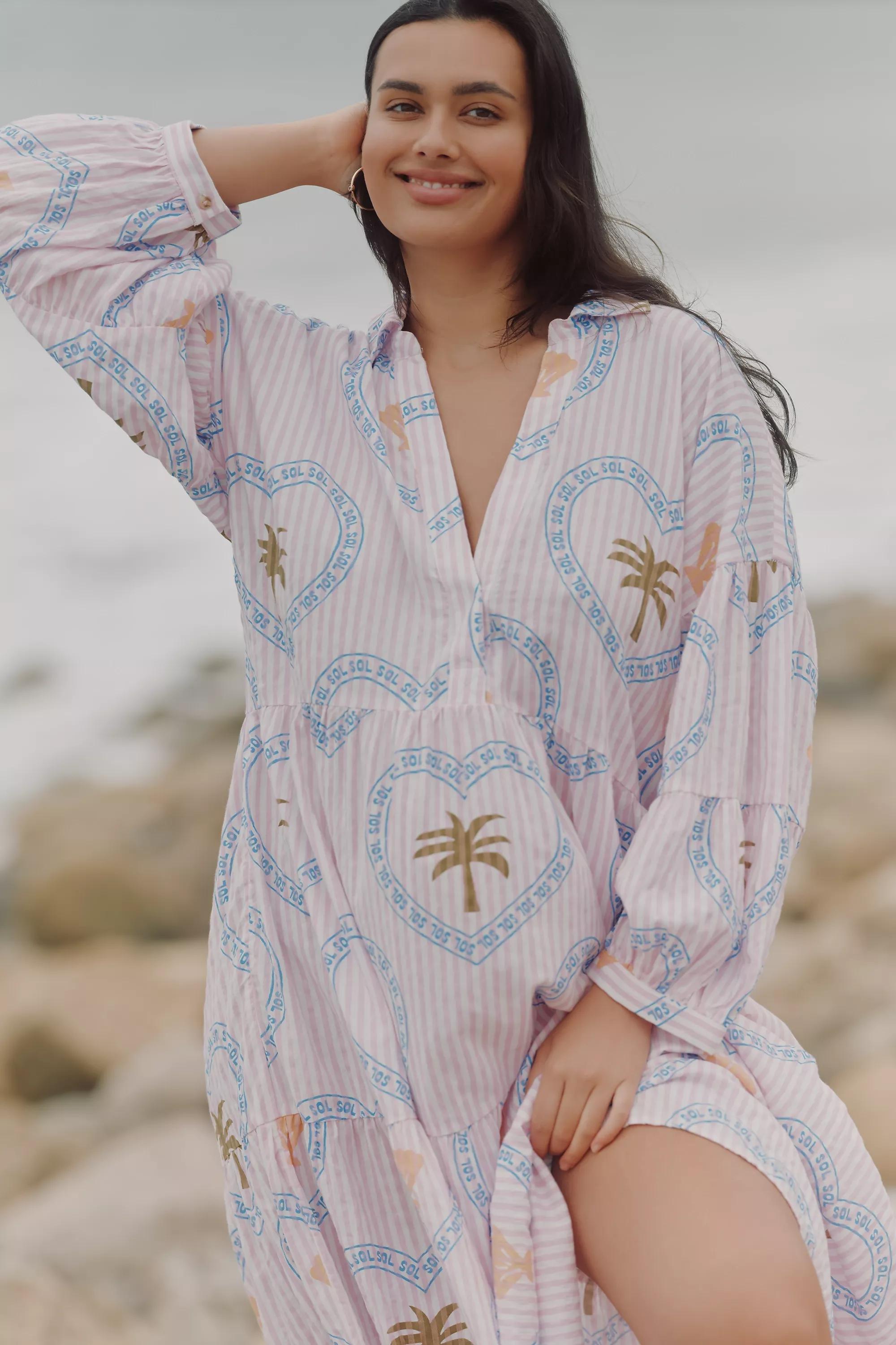 By Celandine Printed Tiered Shirt Dress , Pink, A501_0266, large image number 2