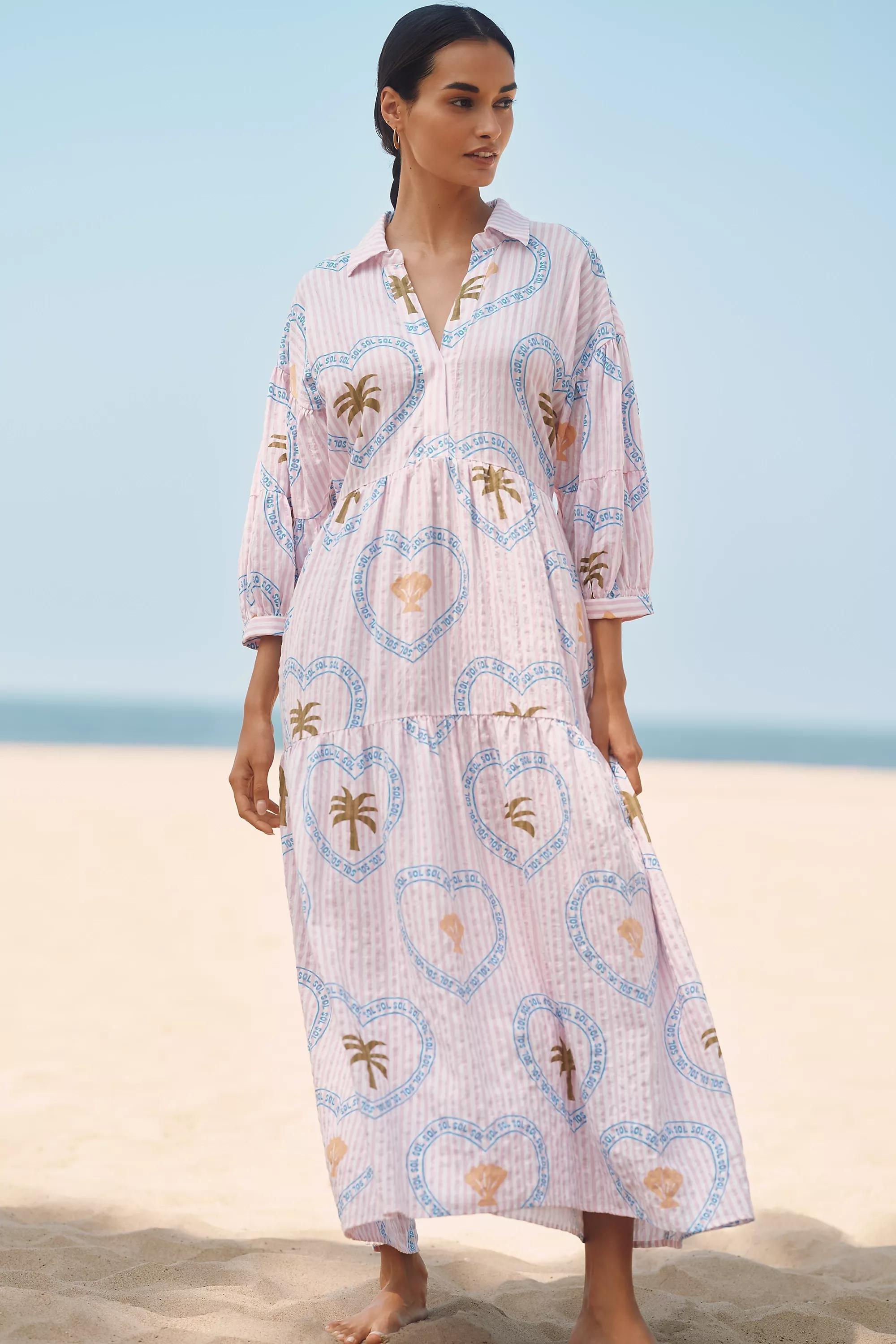 By Celandine Printed Tiered Shirt Dress , Pink, A501_0266, large image number 3