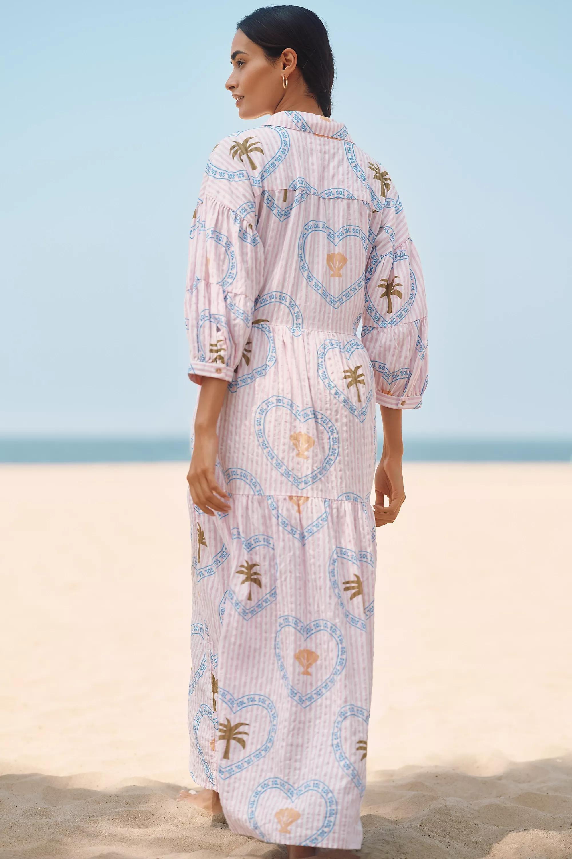 By Celandine Printed Tiered Shirt Dress , Pink, A501_0266, large image number 4