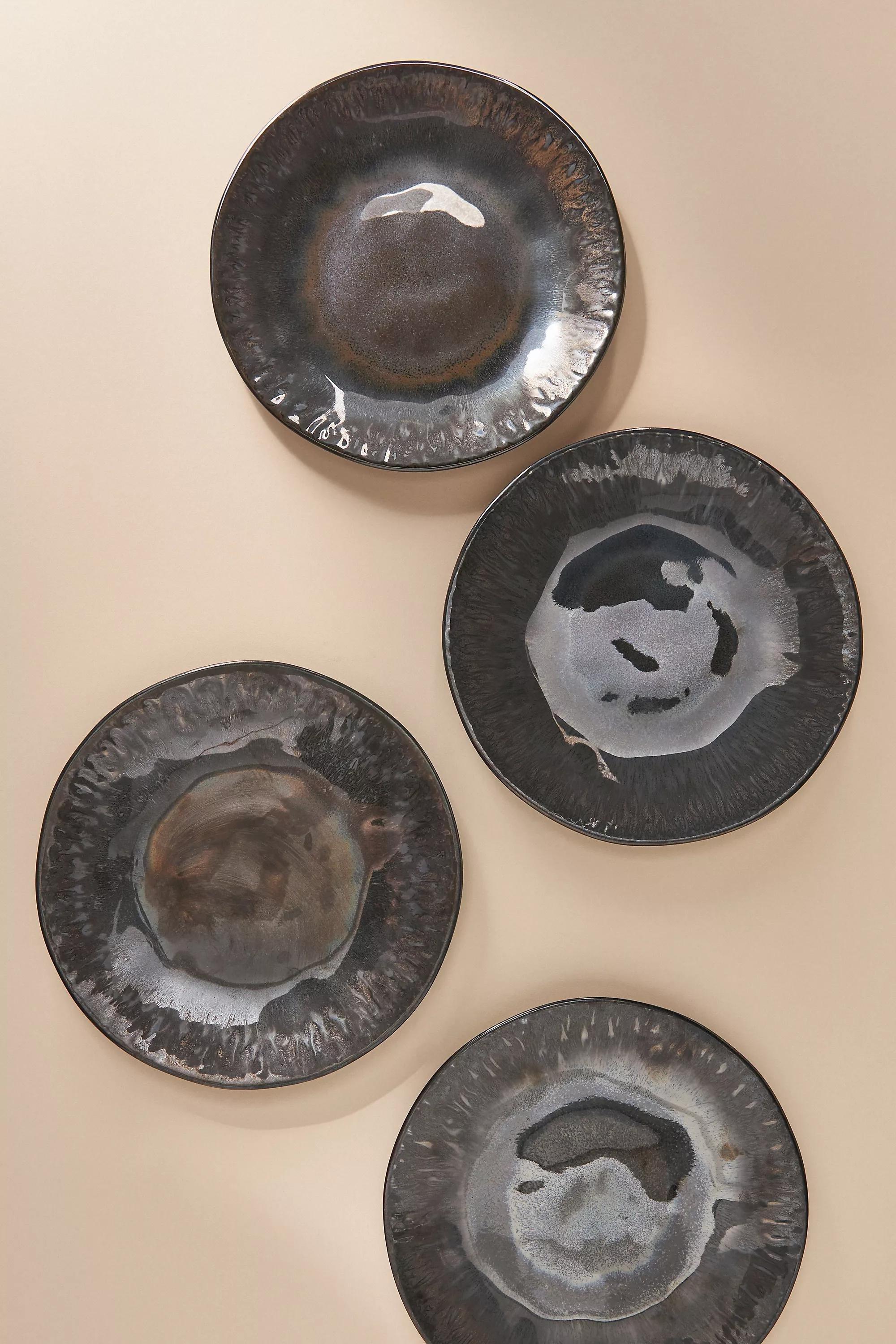 Jera Side Plates, Set Of 4, Black, A501_0022, large image number 0