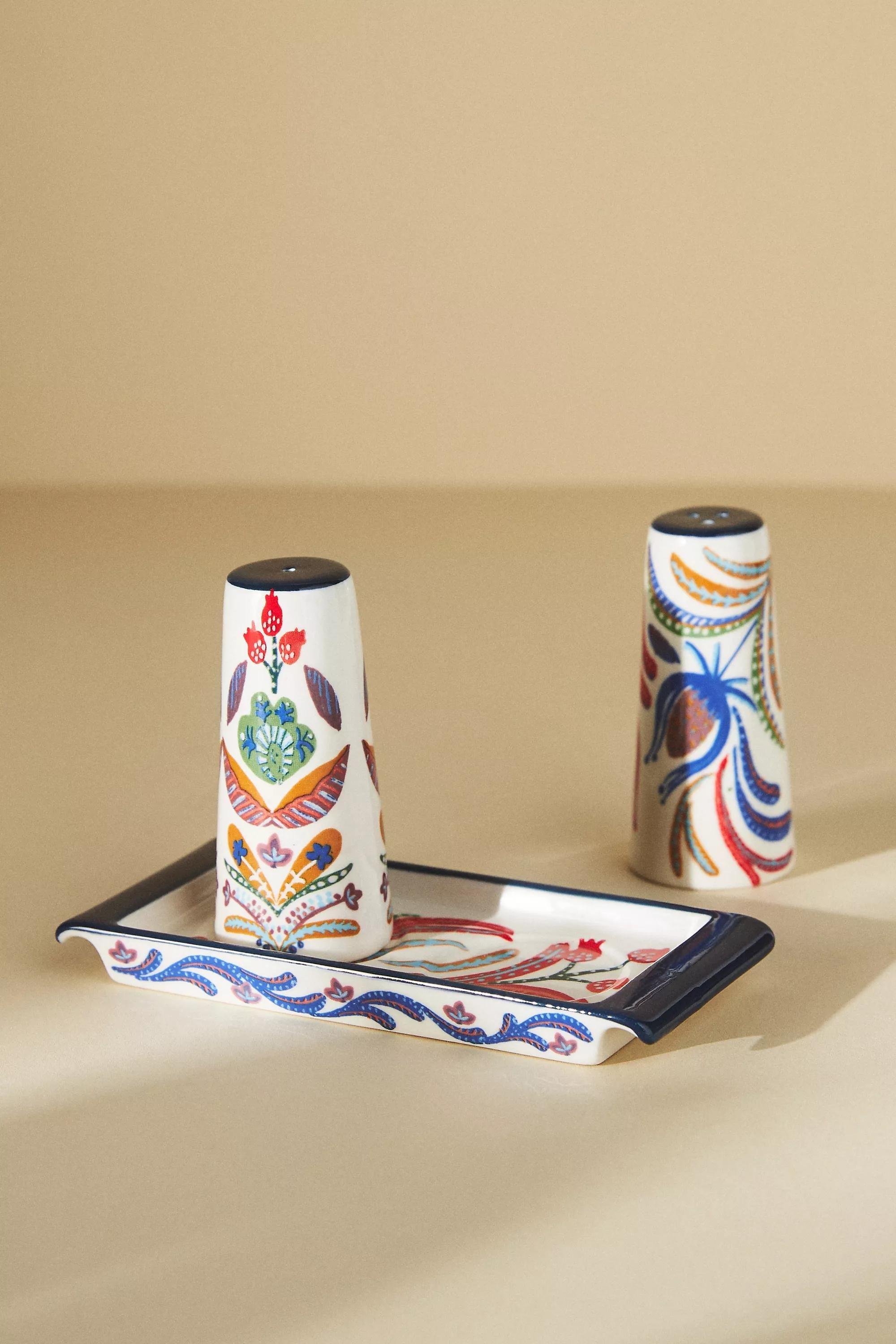 Folkloric Salt & Pepper Shakers, Blue, , large image number 0