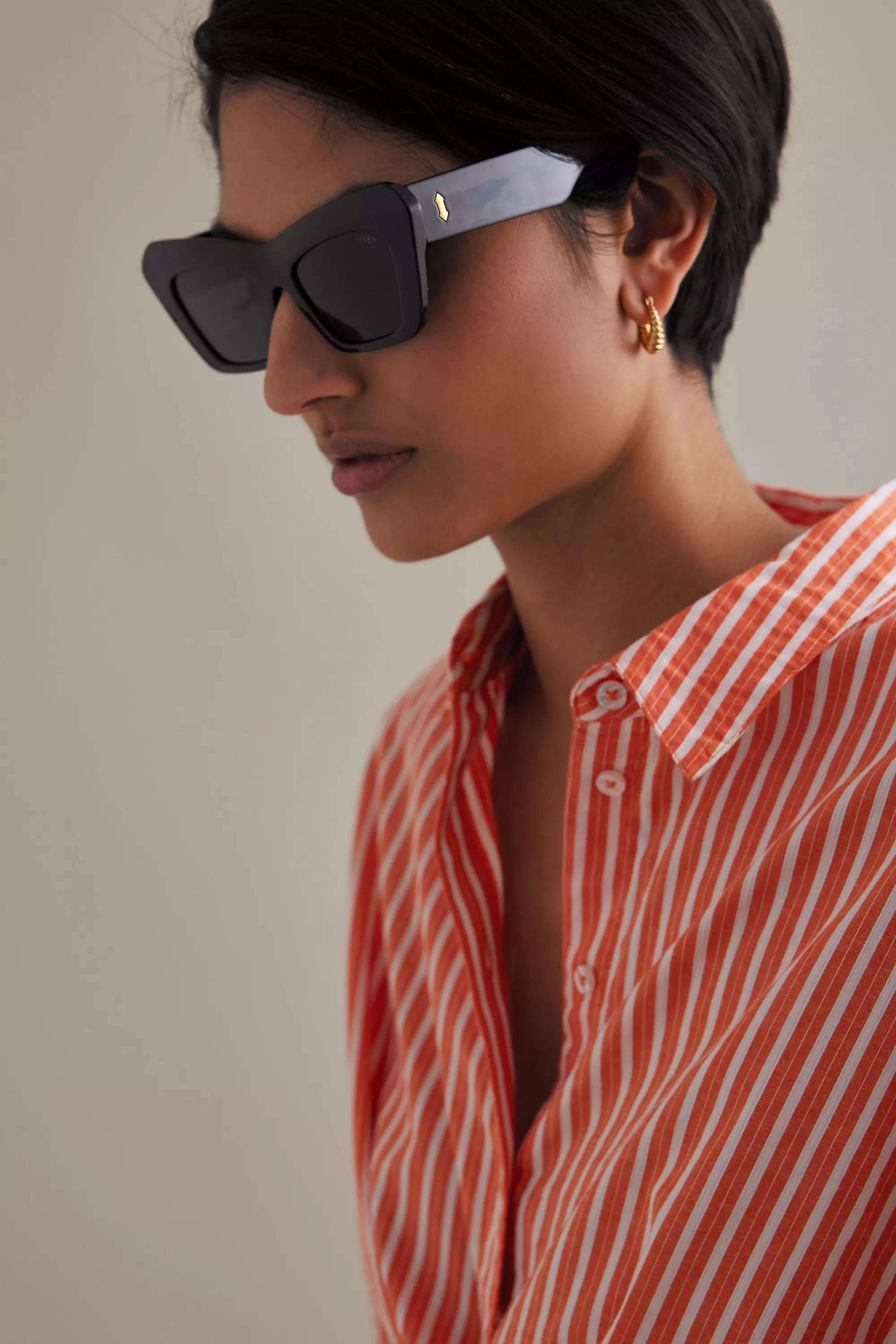 I-Sea Bella Square Cat Eye Sunglasses, Black, , large image number 2