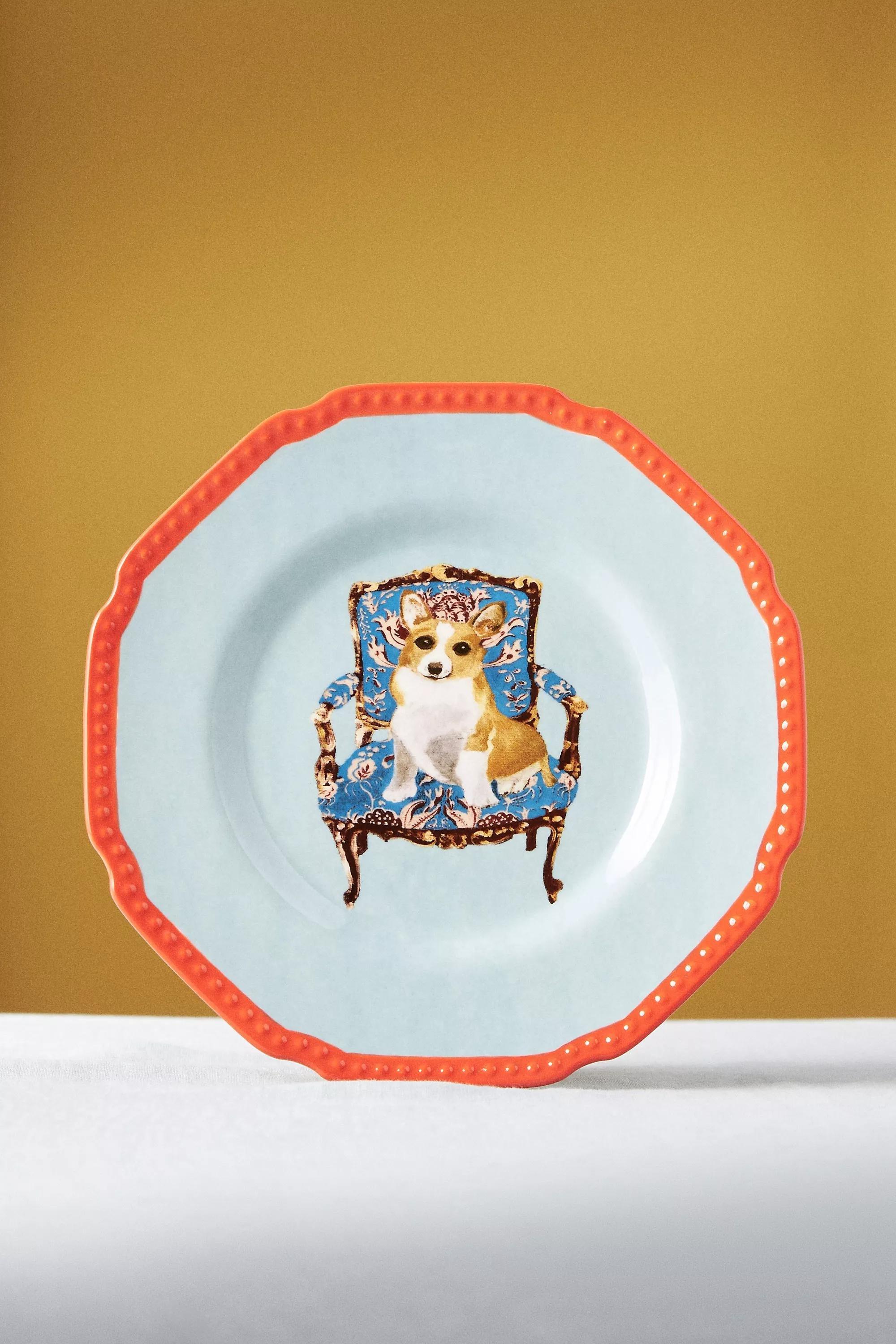 Raphael Balme Hand Painted Dessert Plate, Blue, , large image number 0