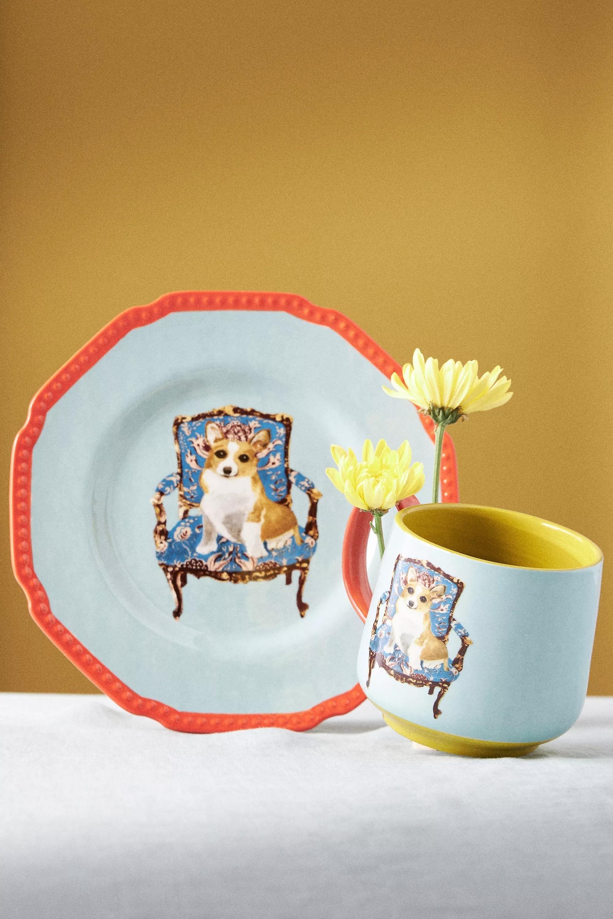 Raphael Balme Hand Painted Dessert Plate, Blue, , large image number 1