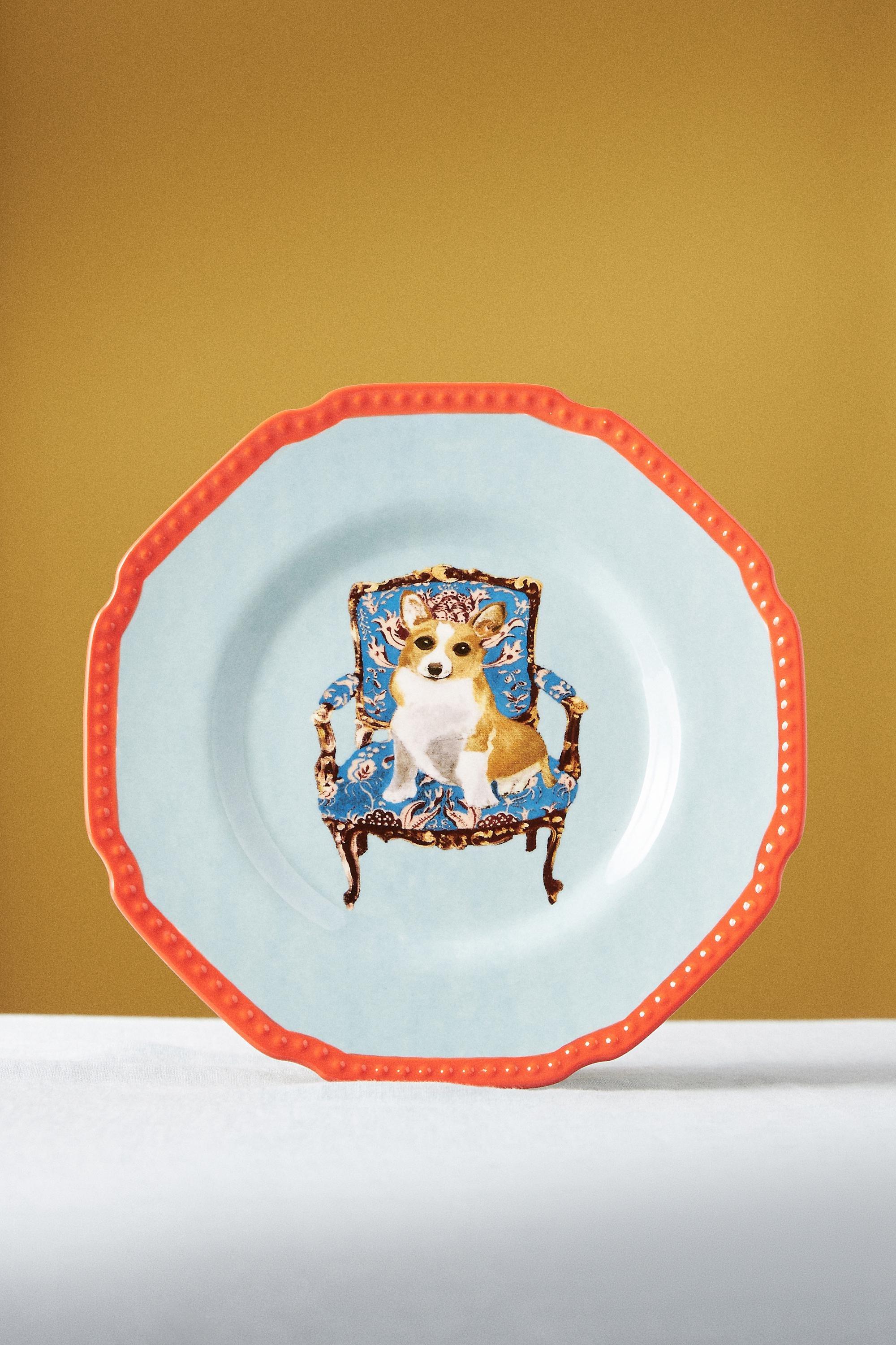 Raphael Balme Hand Painted Dessert Plate, Blue, , large image number 2