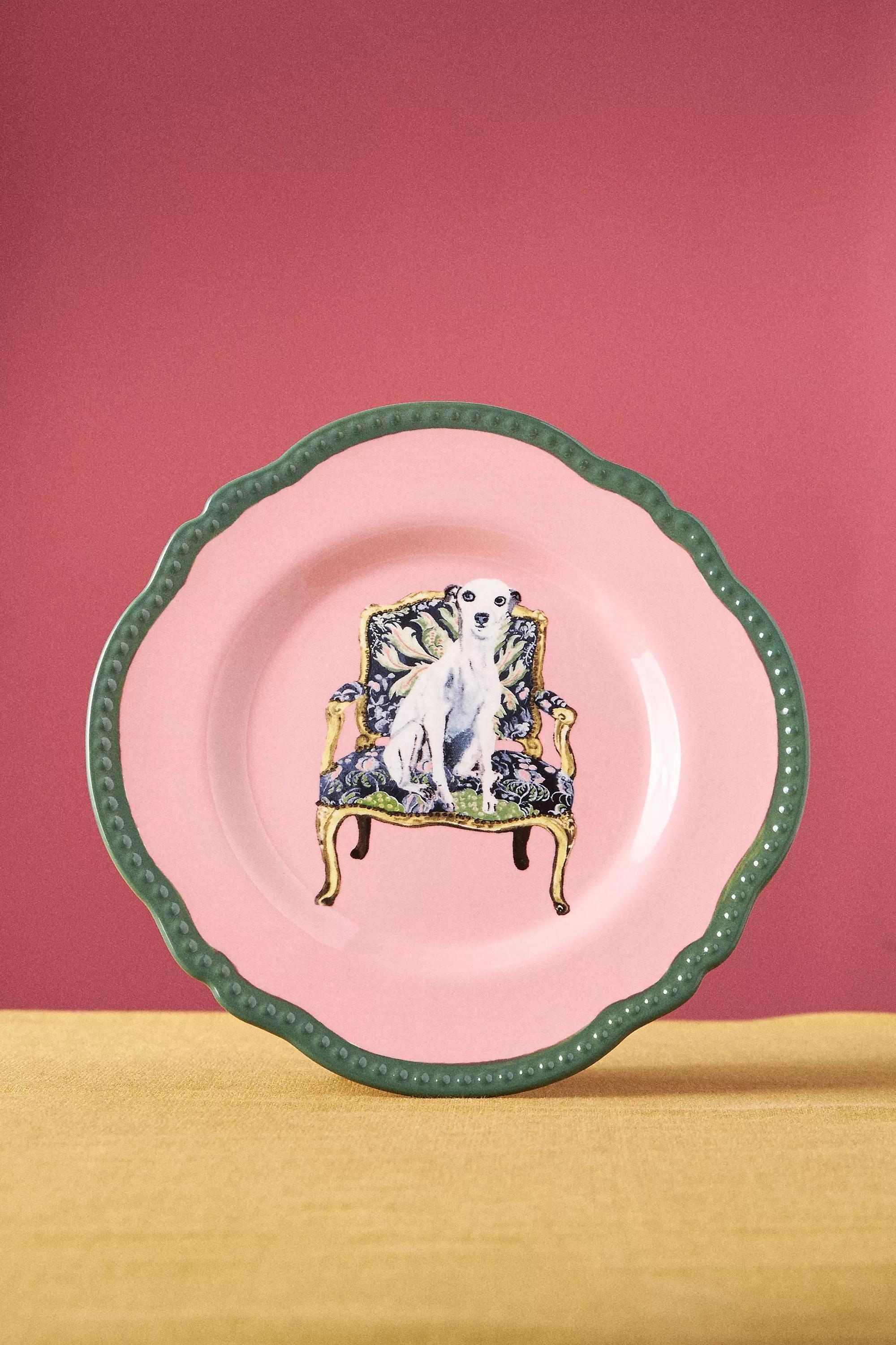 Raphael Balme Hand Painted Dessert Plate, Pink, , large image number 0