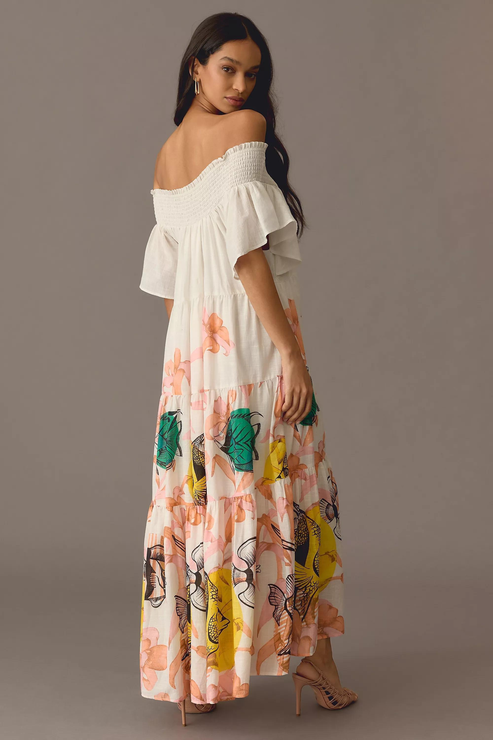 Anthropologie - Maeve Tiered Off-The-Shoulder Dress, Multicolour