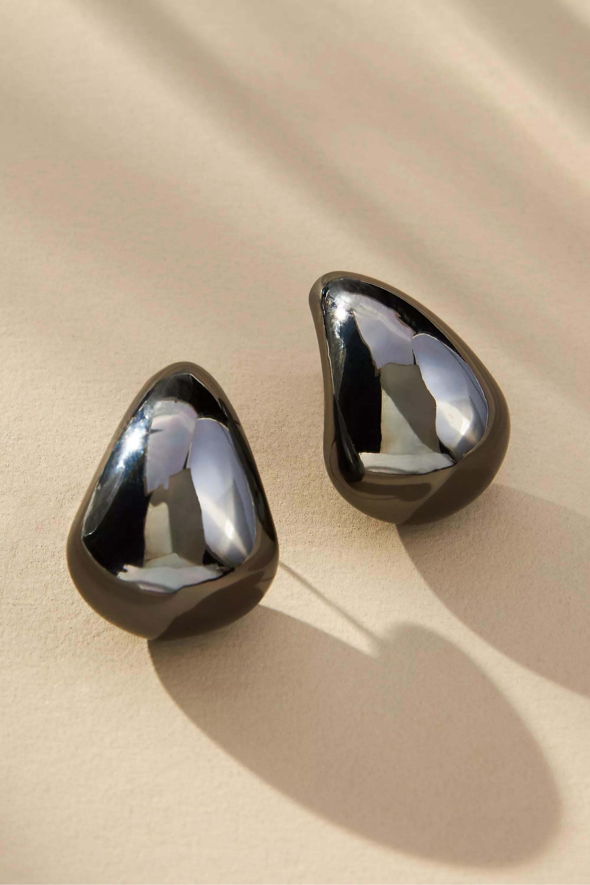 The Petra Mini Drop Earrings, Black, A501_0001, large image number 0