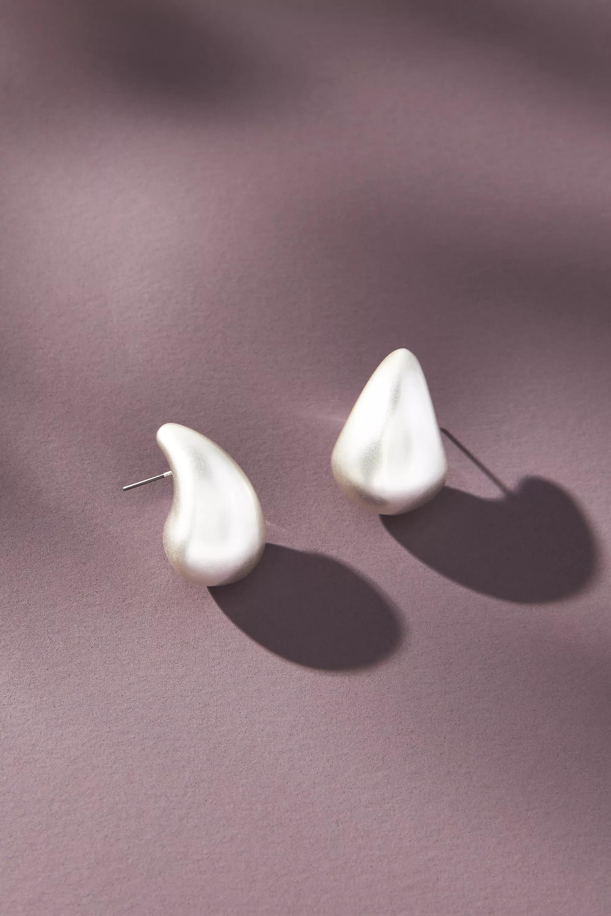 The Petra Mini Drop Earrings, Pearl, A501_0017, large image number 1