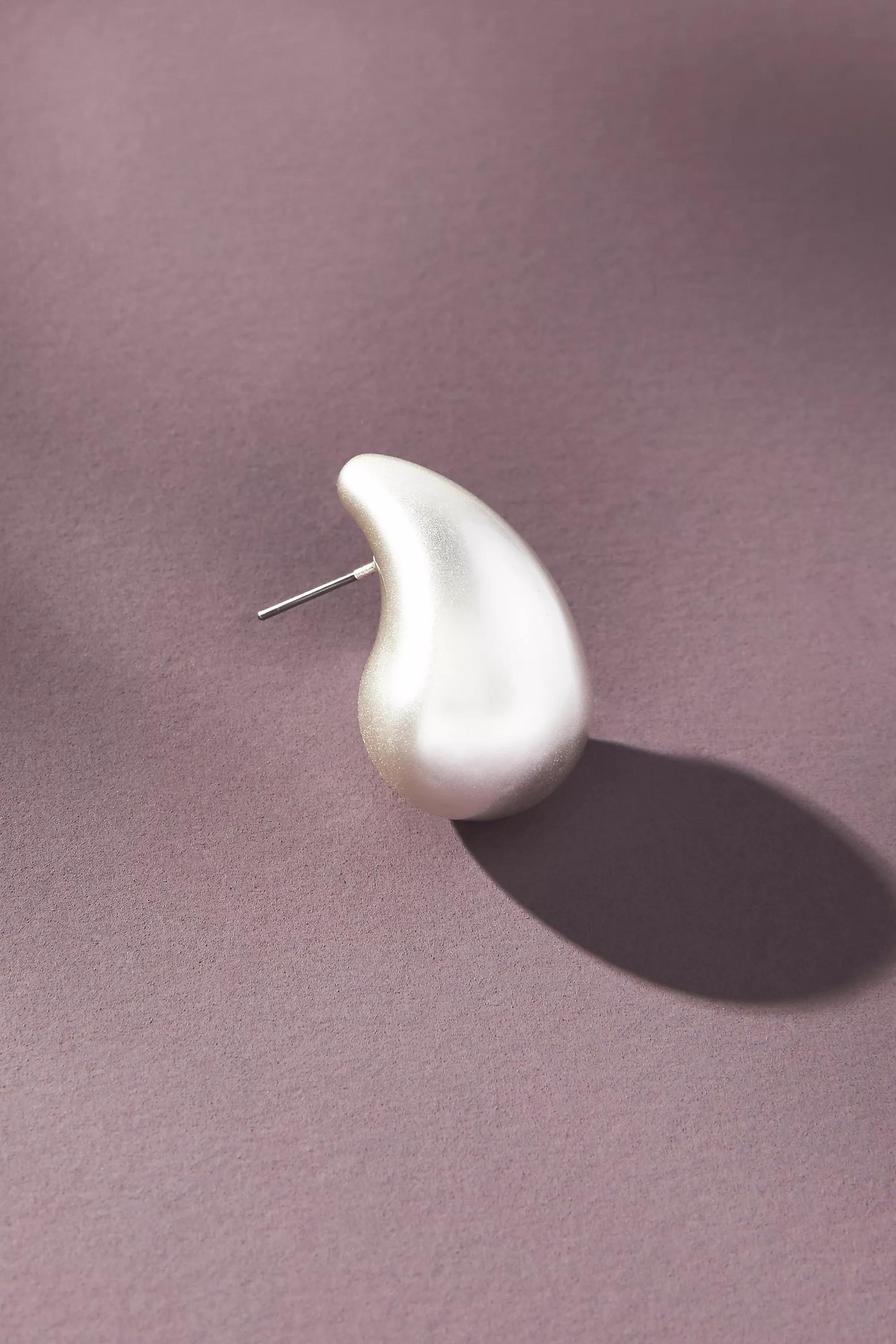 The Petra Mini Drop Earrings, Pearl, A501_0017, large image number 2