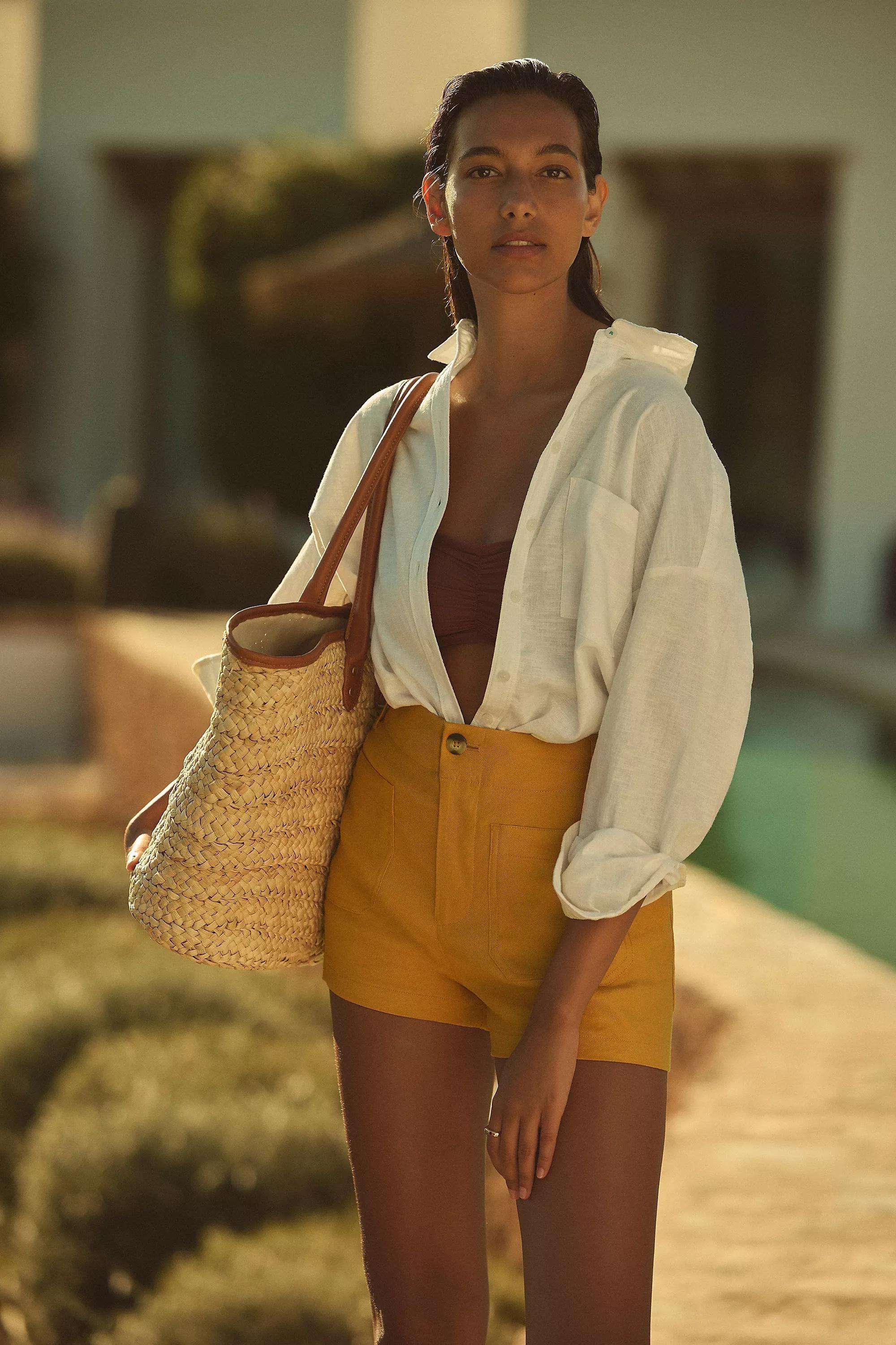 The Bennet Buttondown Shirt By Maeve: Linen Edition, Ivory, , large image number 5