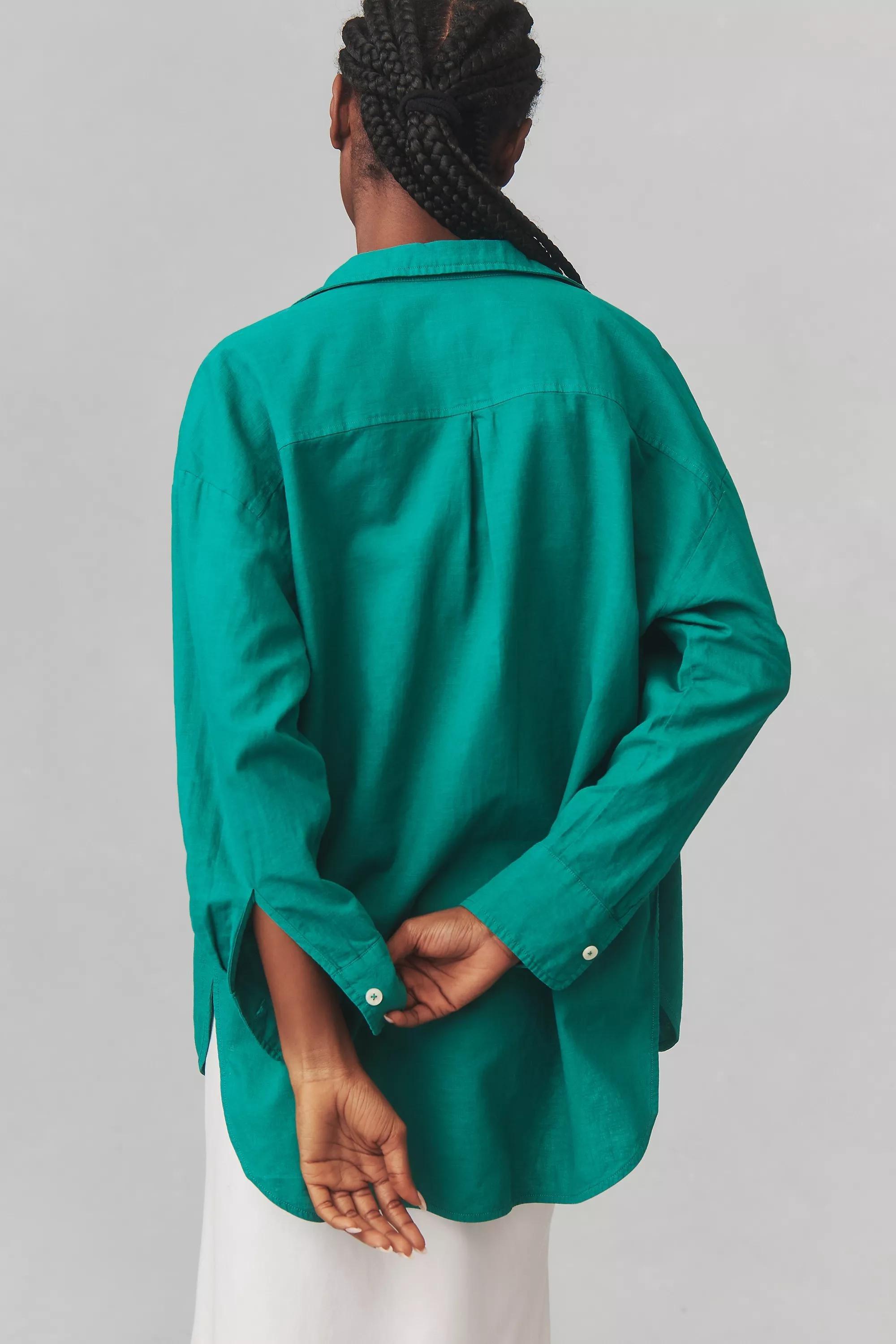 By Maeve The Bennet Button-down Shirt, Green, A501_0030, medium