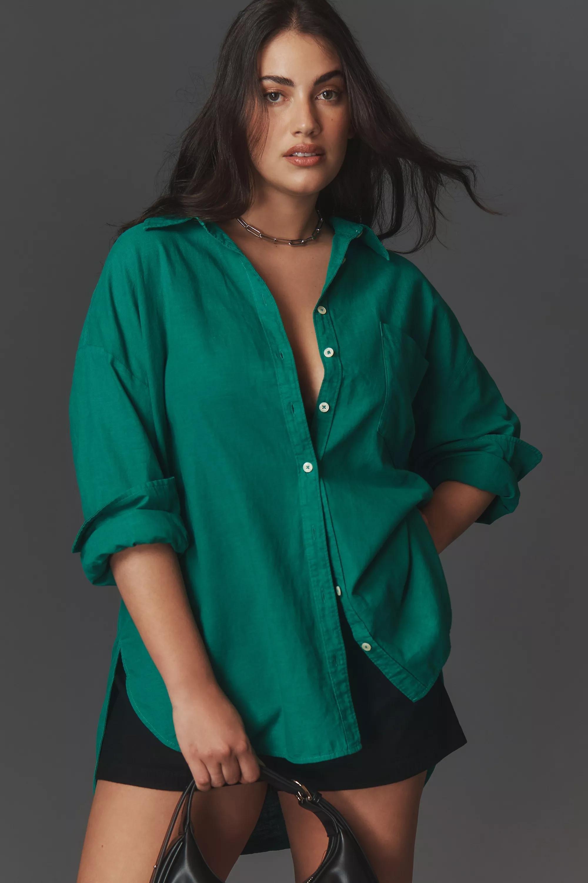 By Maeve The Bennet Button-down Shirt, Green, A501_0030, large image number 4