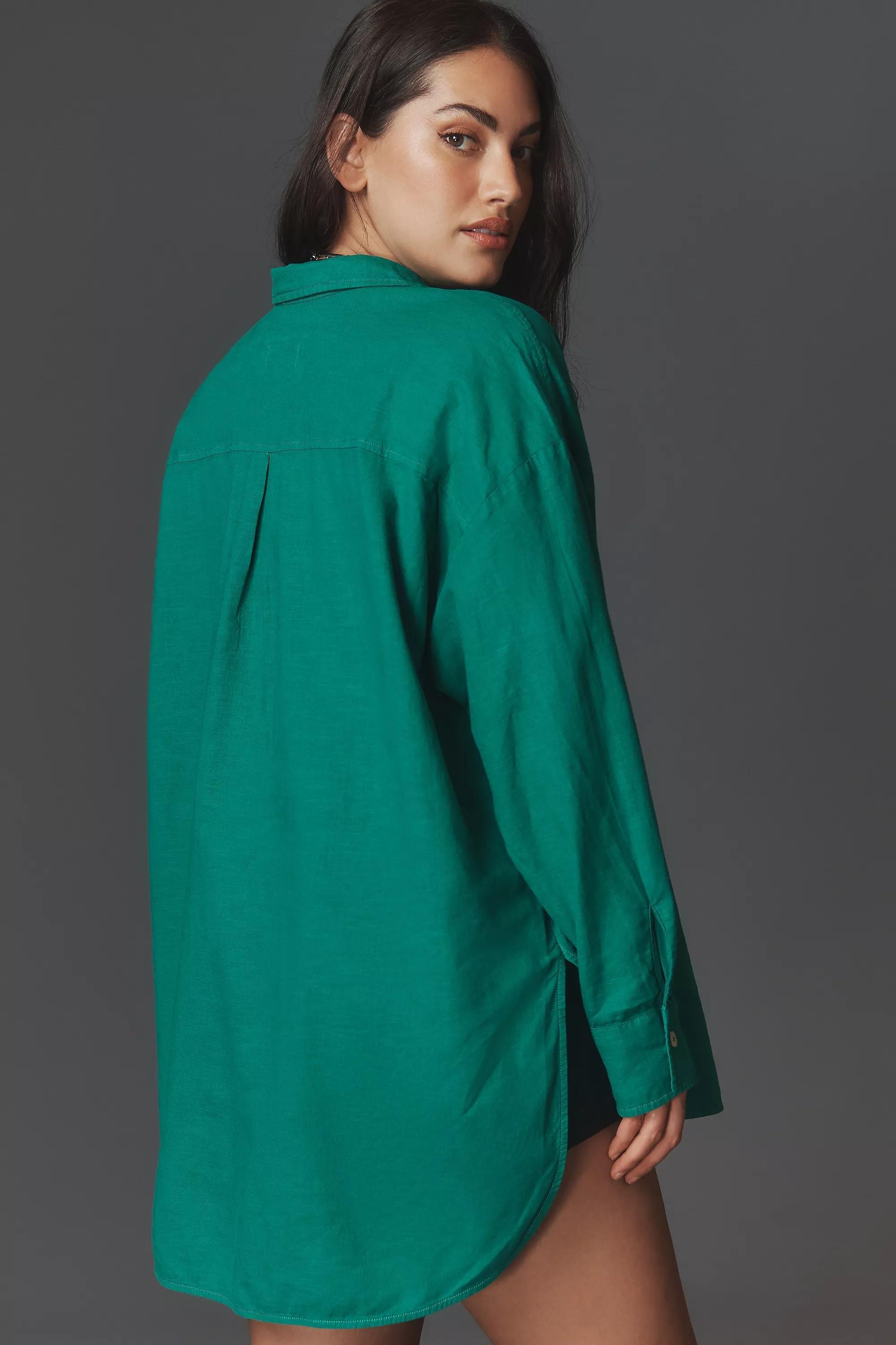 By Maeve The Bennet Button-down Shirt, Green, A501_0030, large image number 5