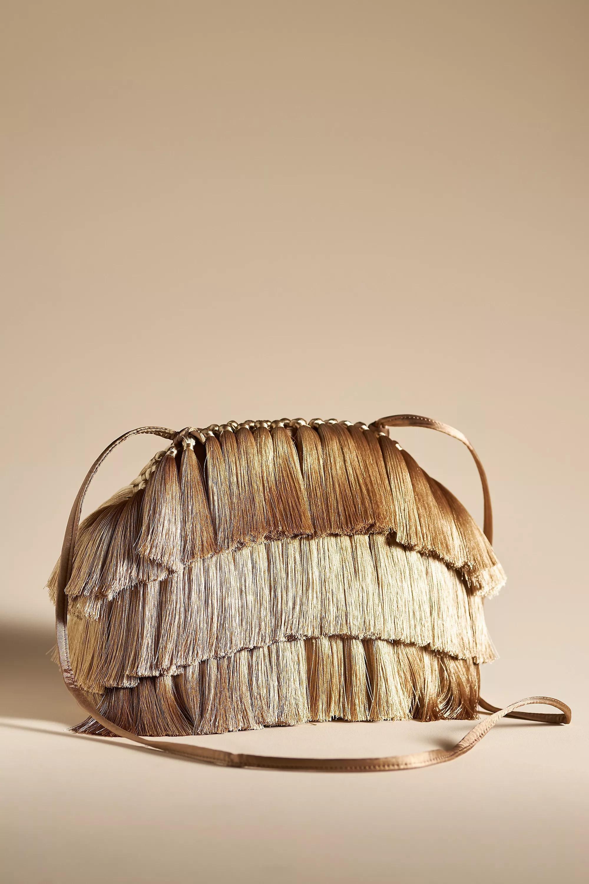 Fringed Clutch, Taupe, A501_0023, large image number 0