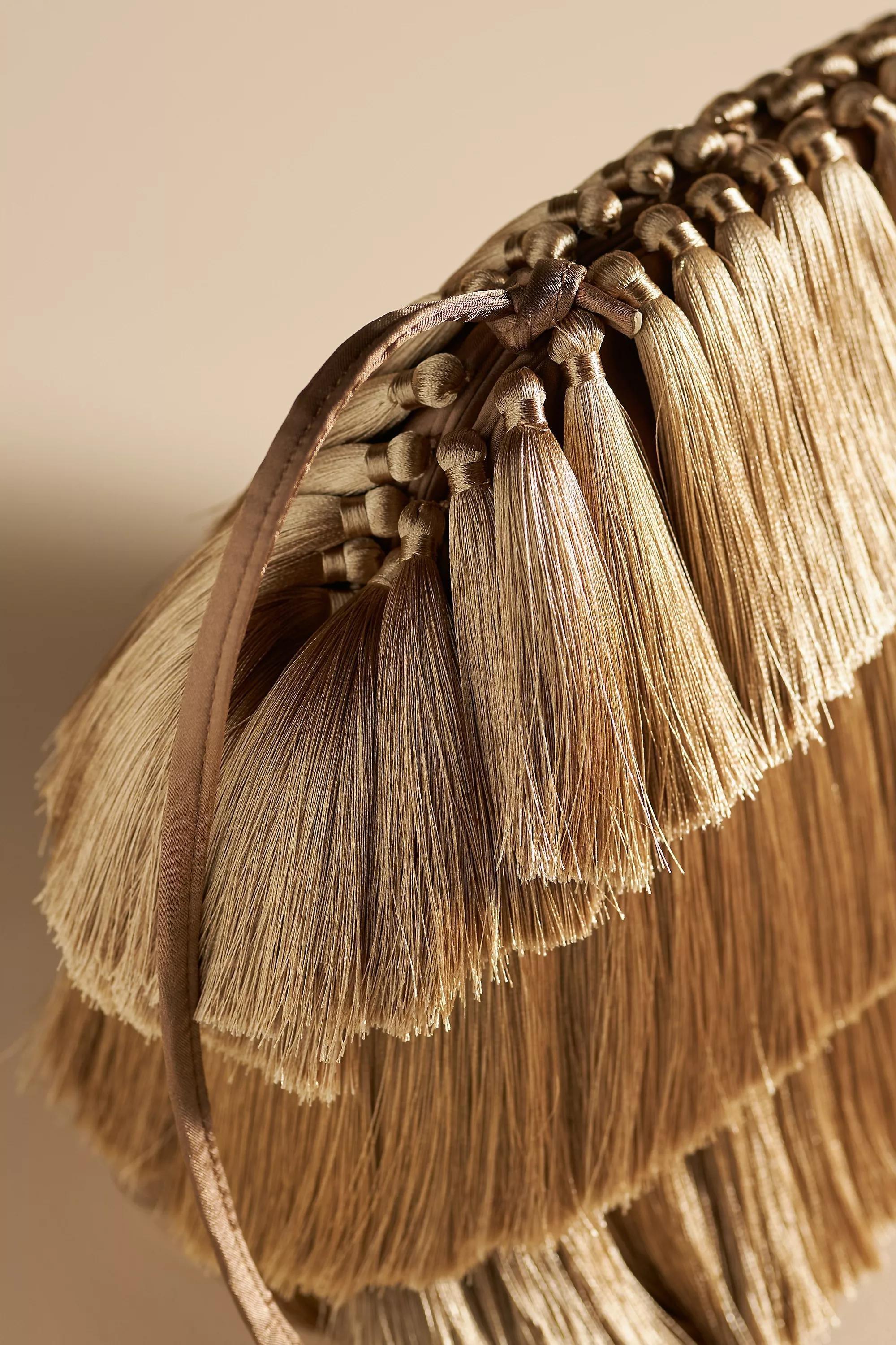 Fringed Clutch, Taupe, A501_0023, large image number 2