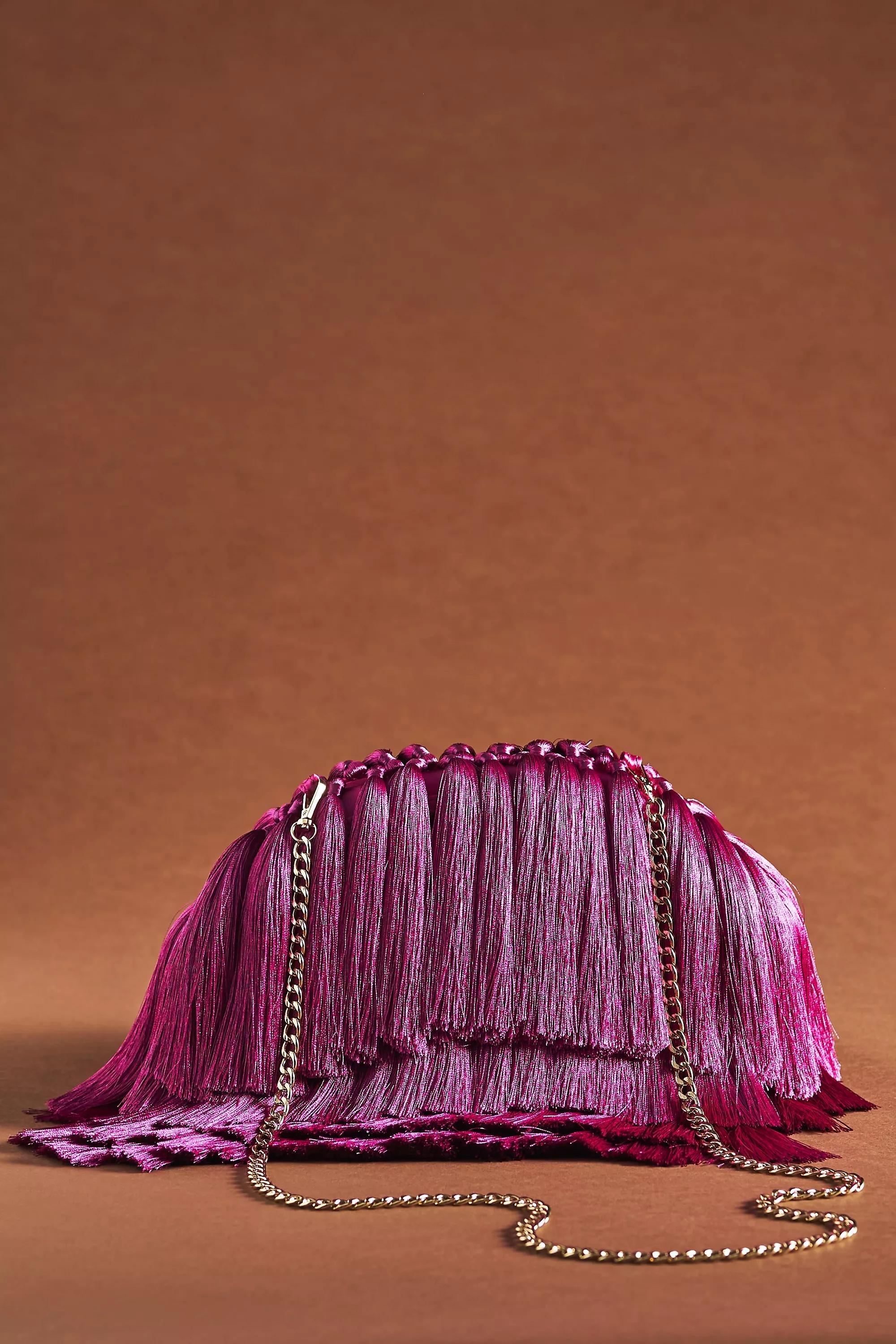 Fringed Clutch, Pink, A501_0066, large image number 1