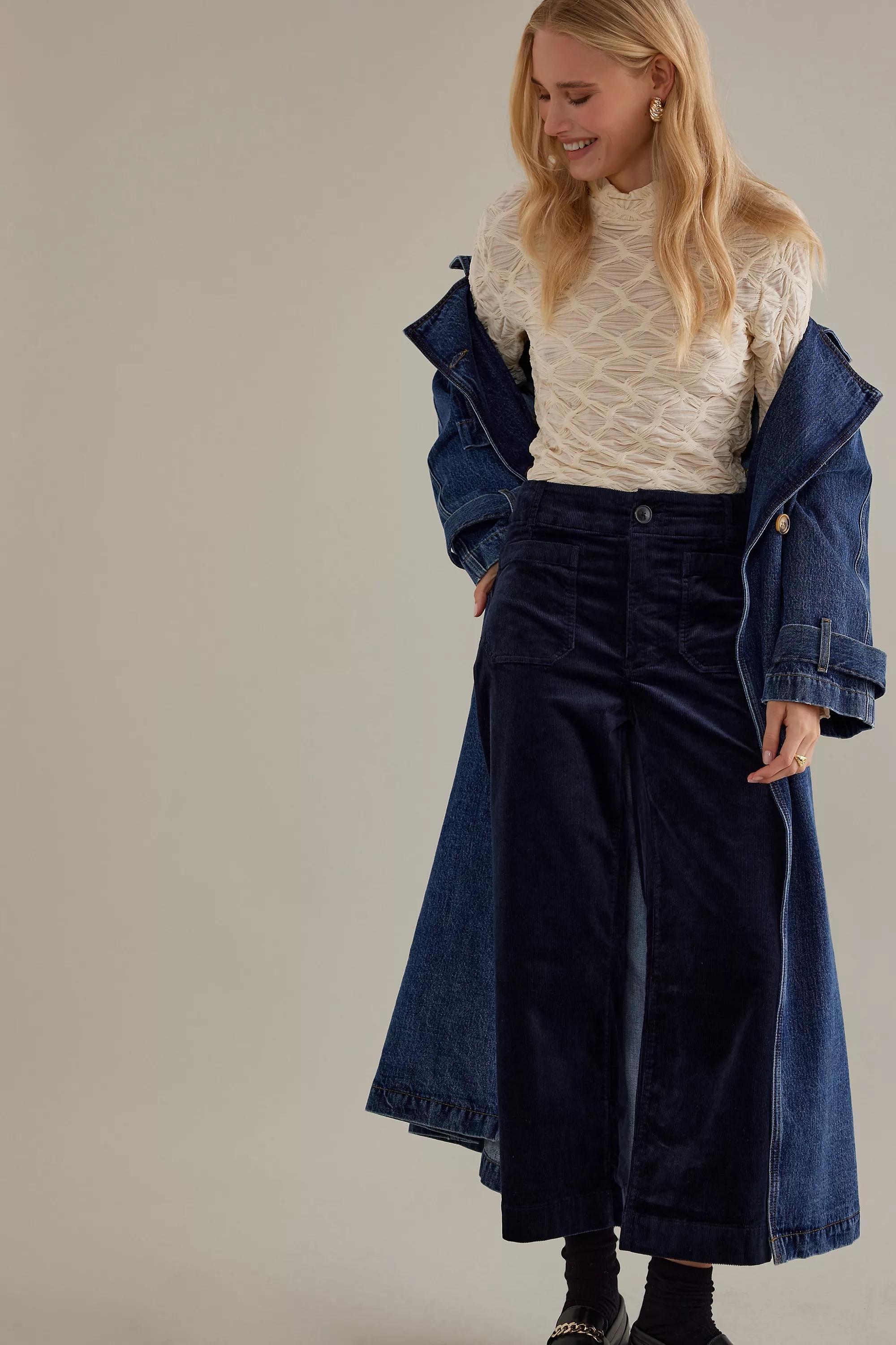 By Meave Cropped Corduroy Wide-Leg Trousers, A501_0041, large image number 9