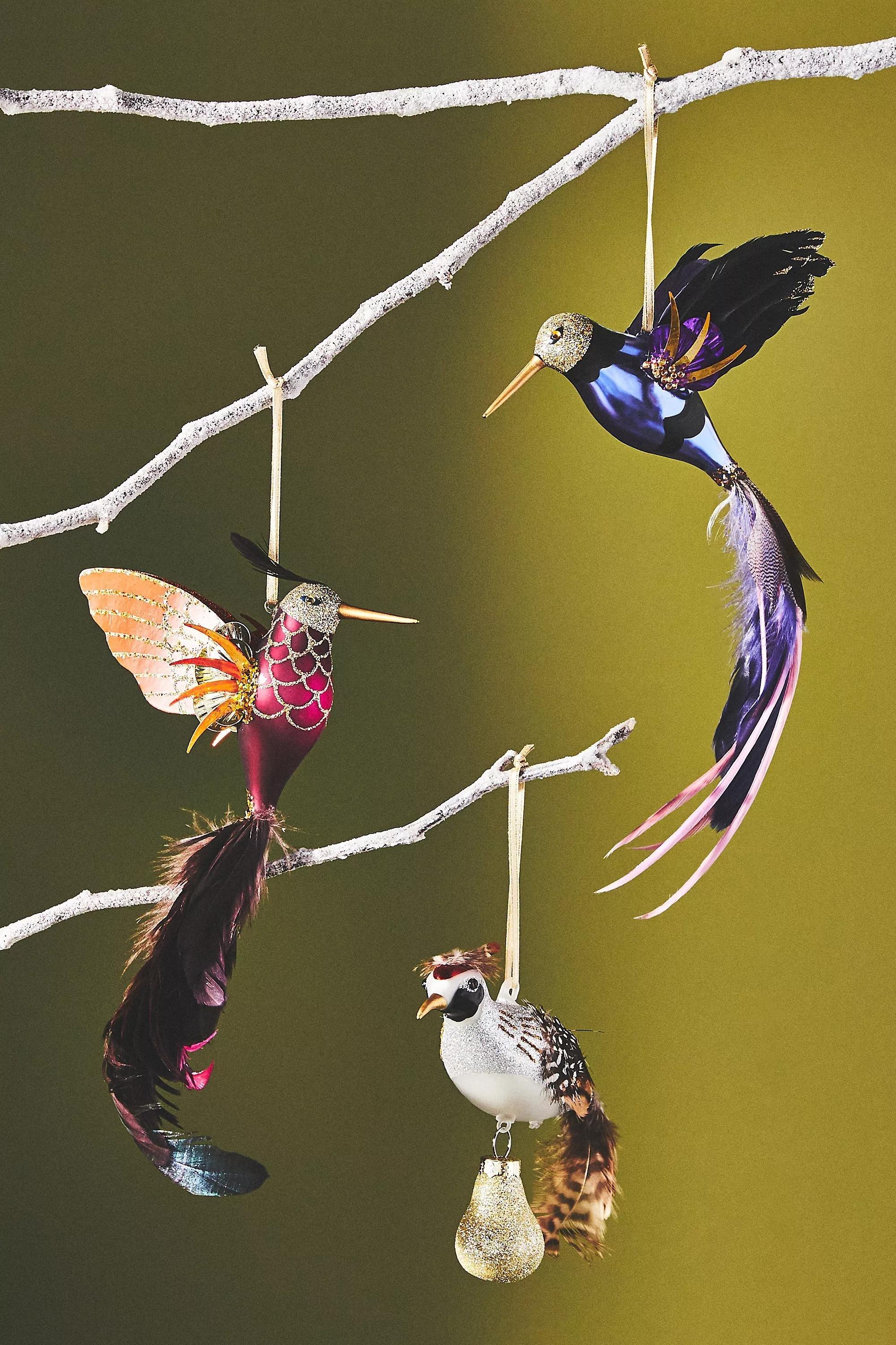 Glass Hummingbird Ornament, Pink, , large image number 1