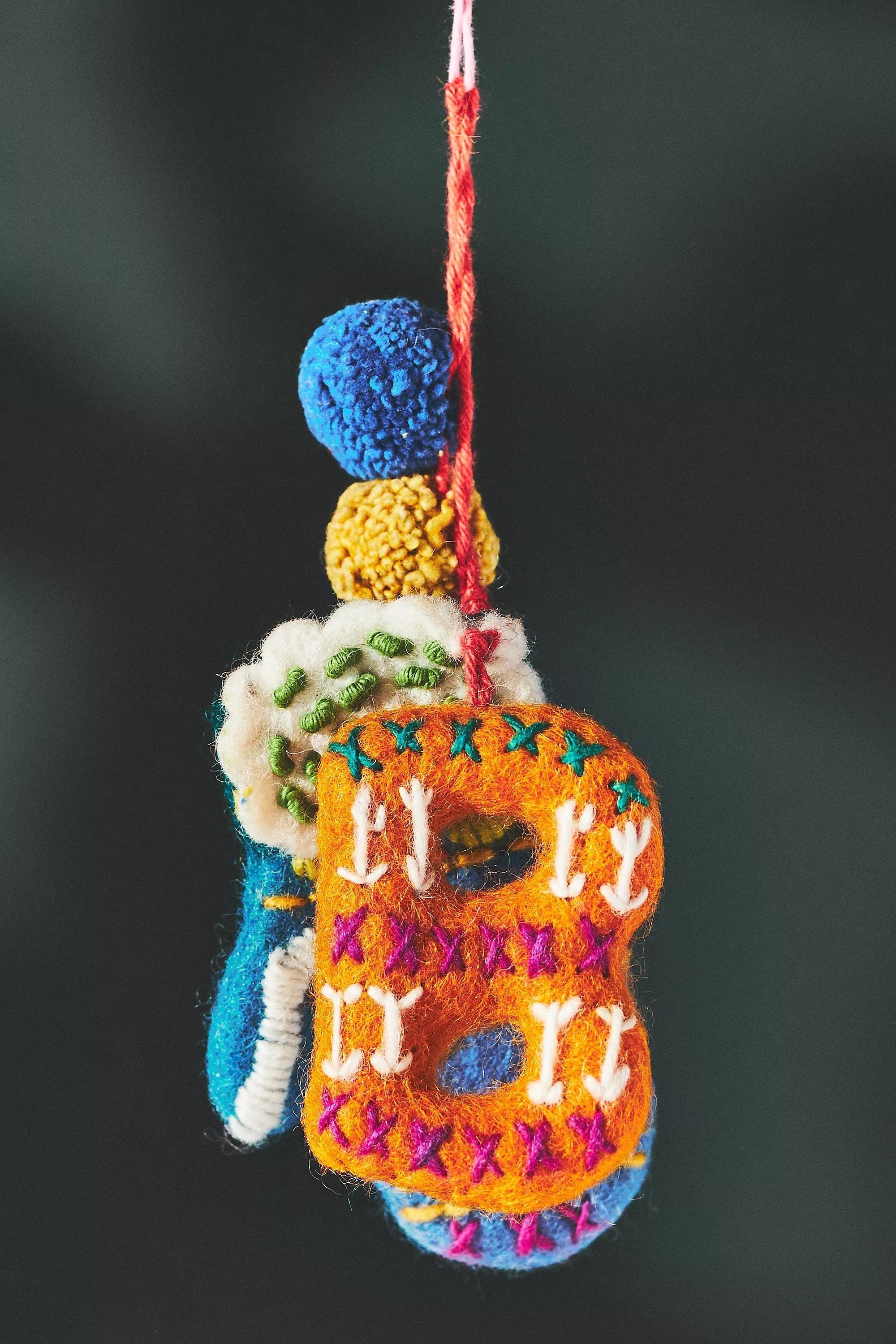 Ski Apres Felt Monogram Ornament, B, , large image number 0