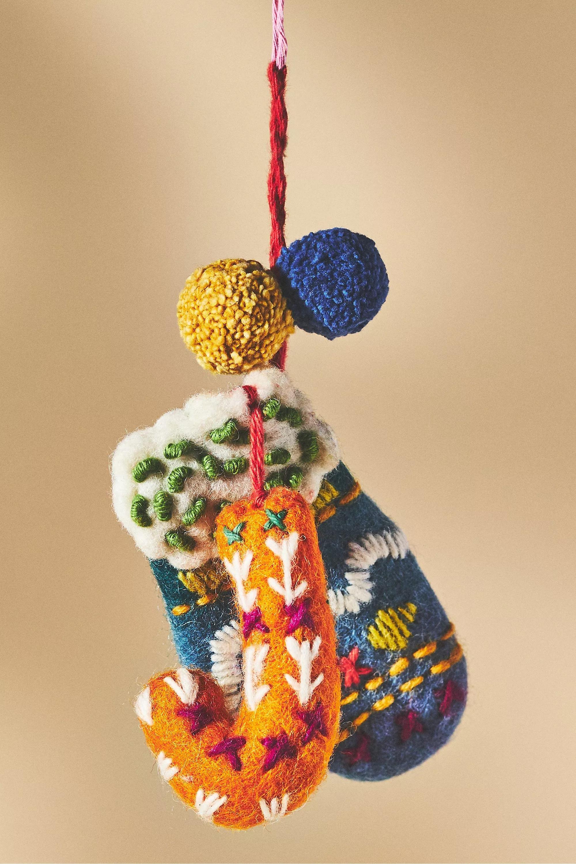 Ski Apres Felt Monogram Ornament, J, , large image number 0