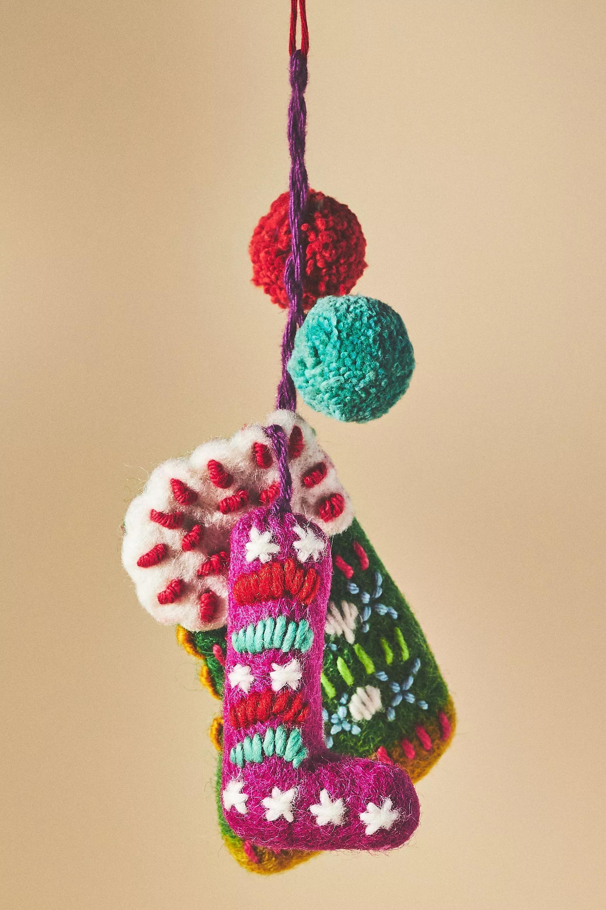 Ski Apres Felt Monogram Ornament, L, , large image number 0