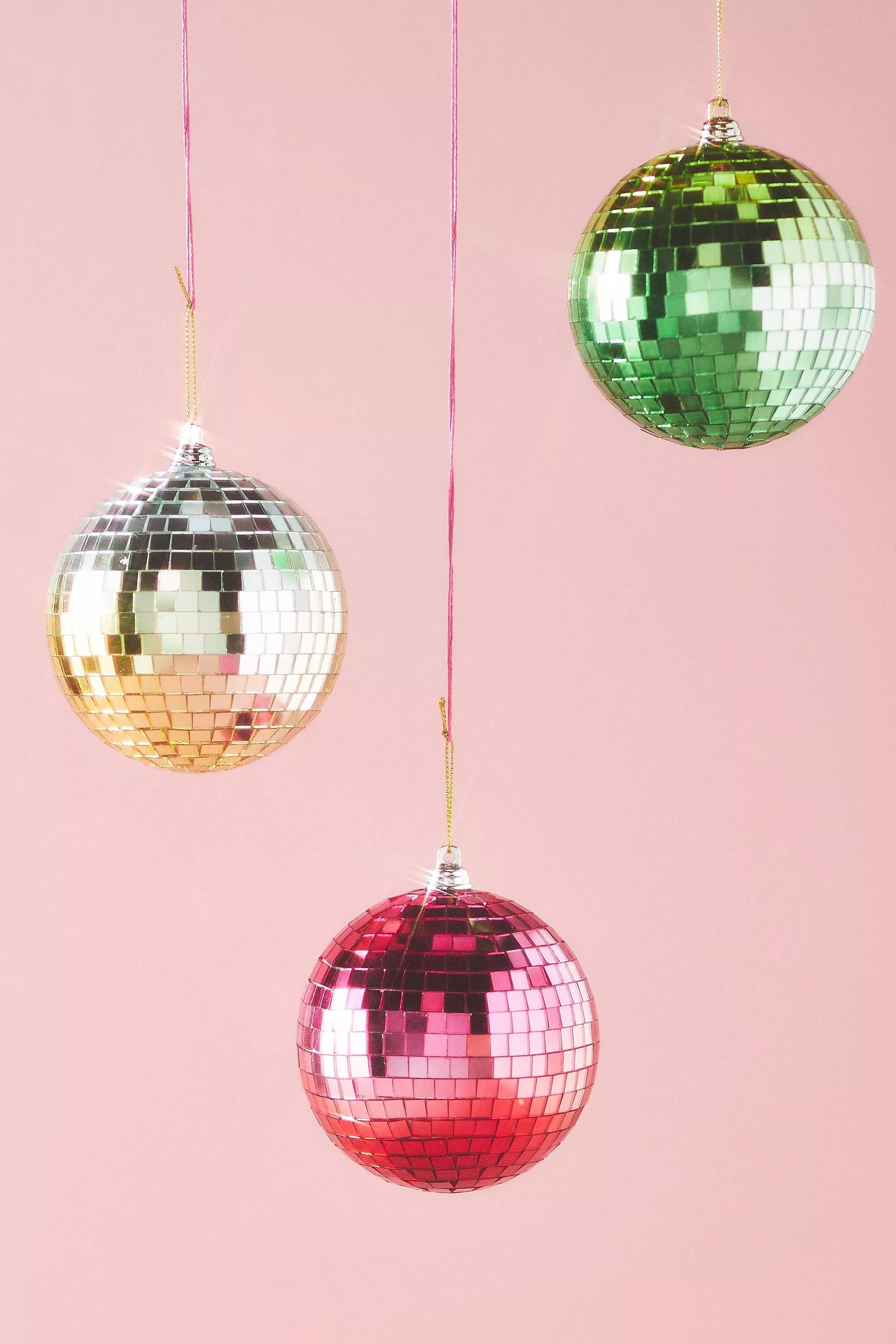 Glass Disco Ball Decoration, Red, A501_0060, large image number 0