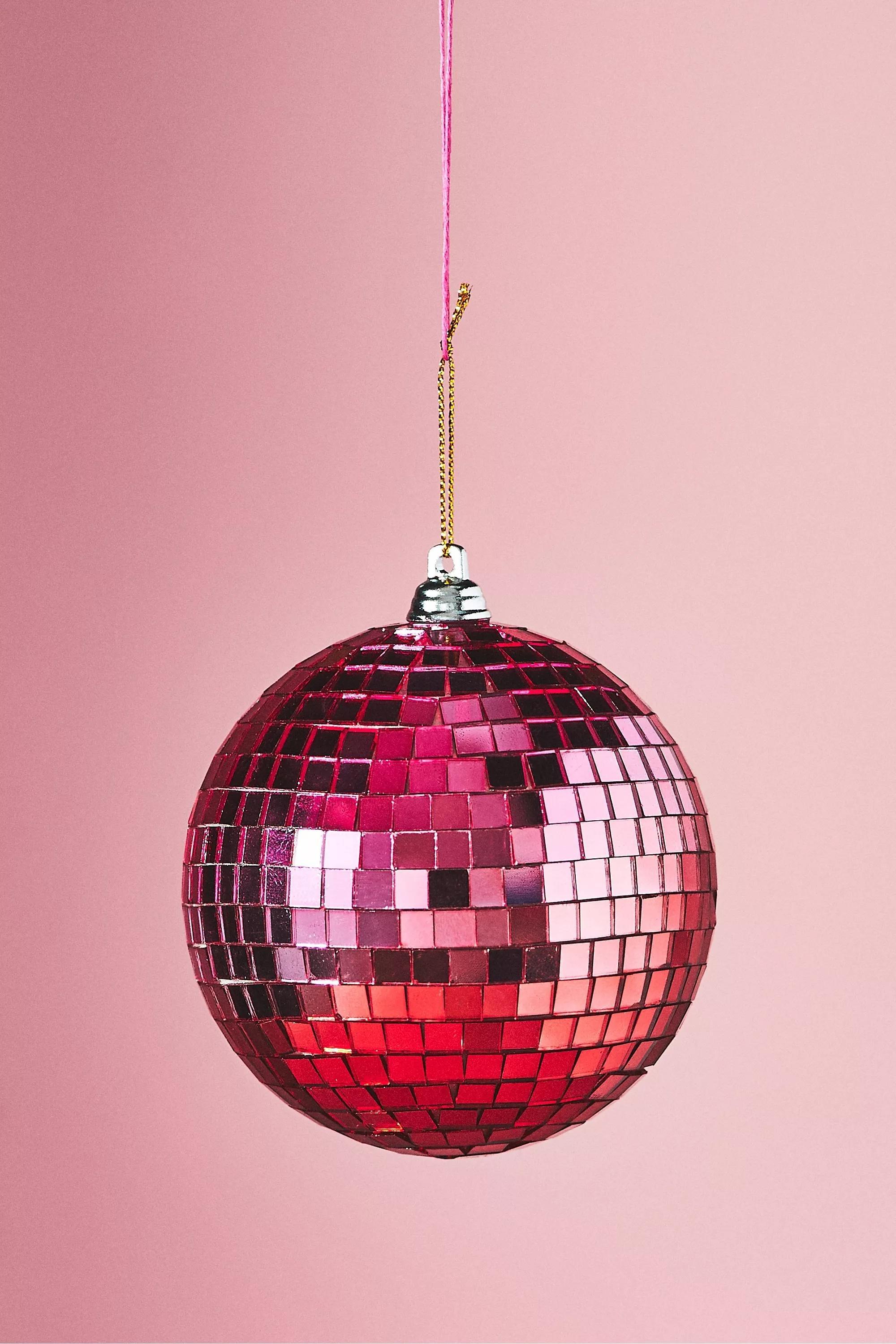 Glass Disco Ball Decoration, Red, A501_0060, large image number 1