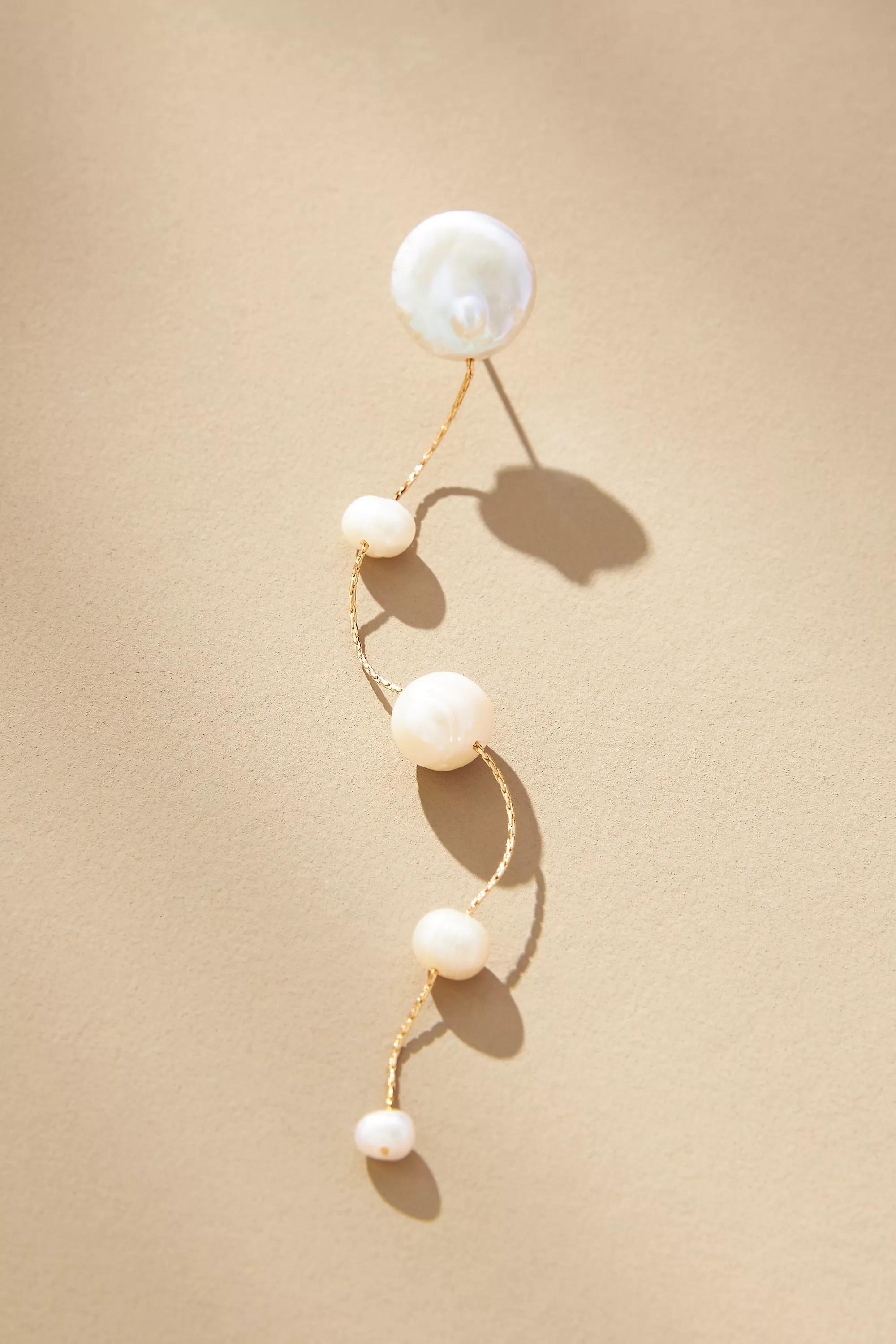 Pearl Strand Earrings, White, , large image number 3