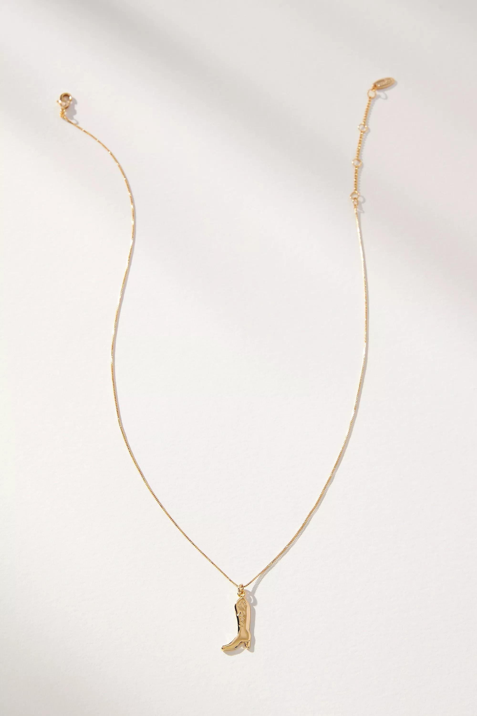 Pave Cowboy Charm Necklace, Gold-Plated, A501_0070, large image number 4