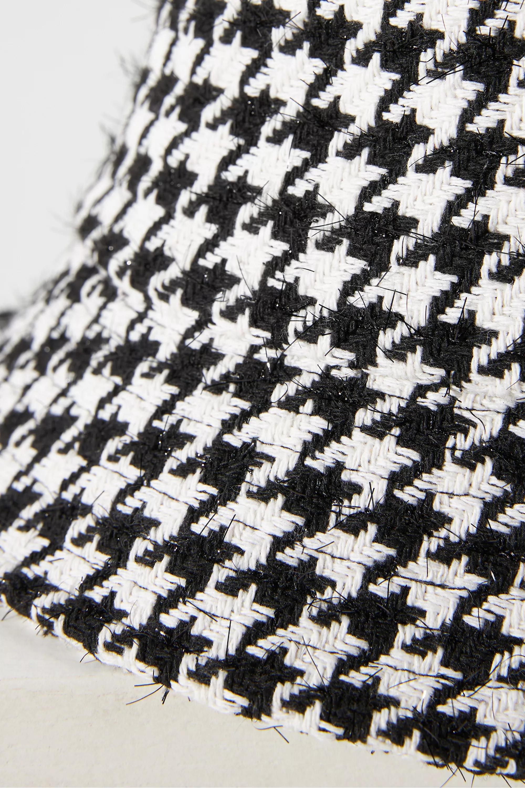 Houndstooth Bucket Hat, Black, A501_0018, large image number 3