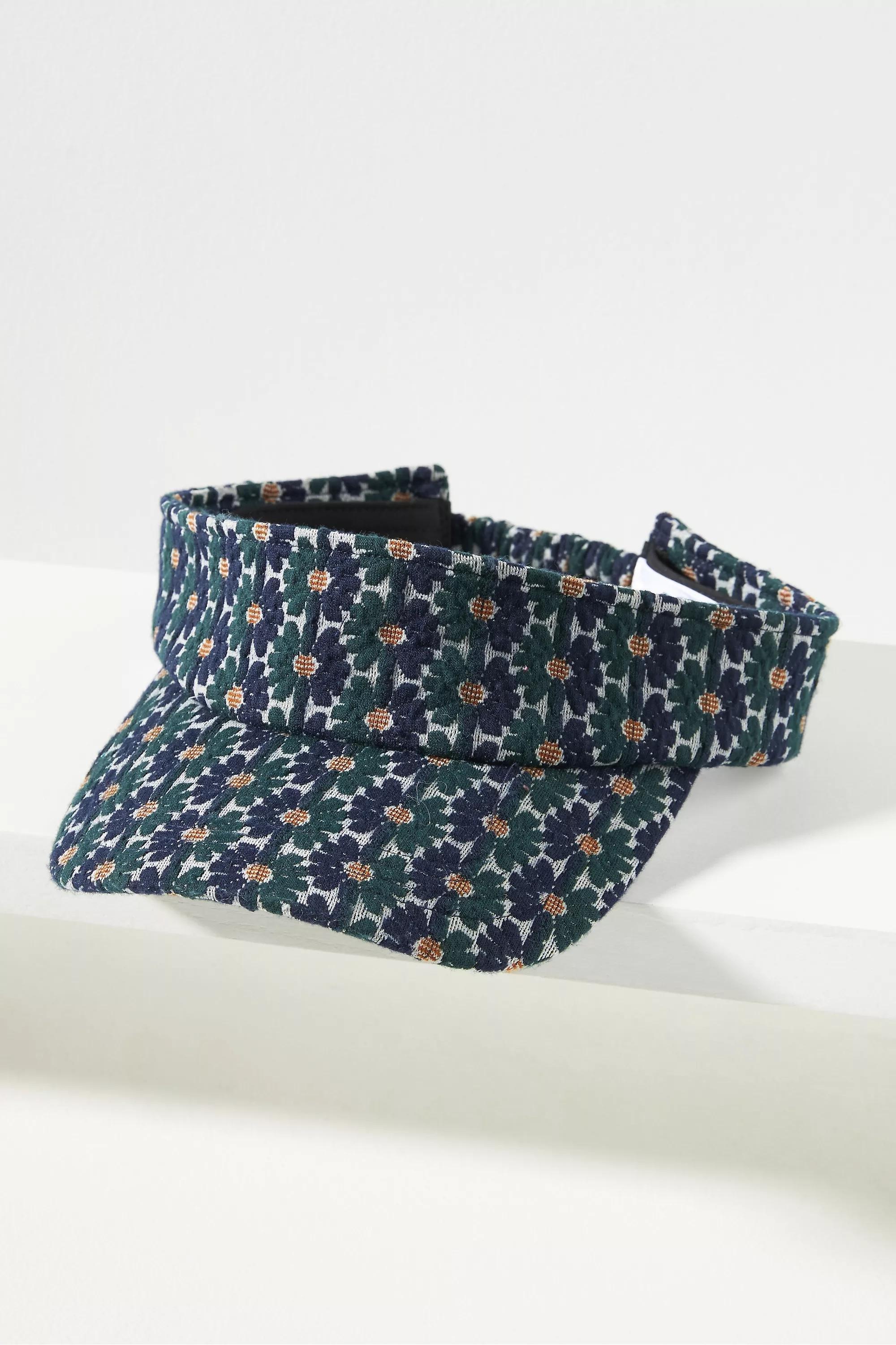 Floral Printed Visor, Navy, A501_0041, large image number 0
