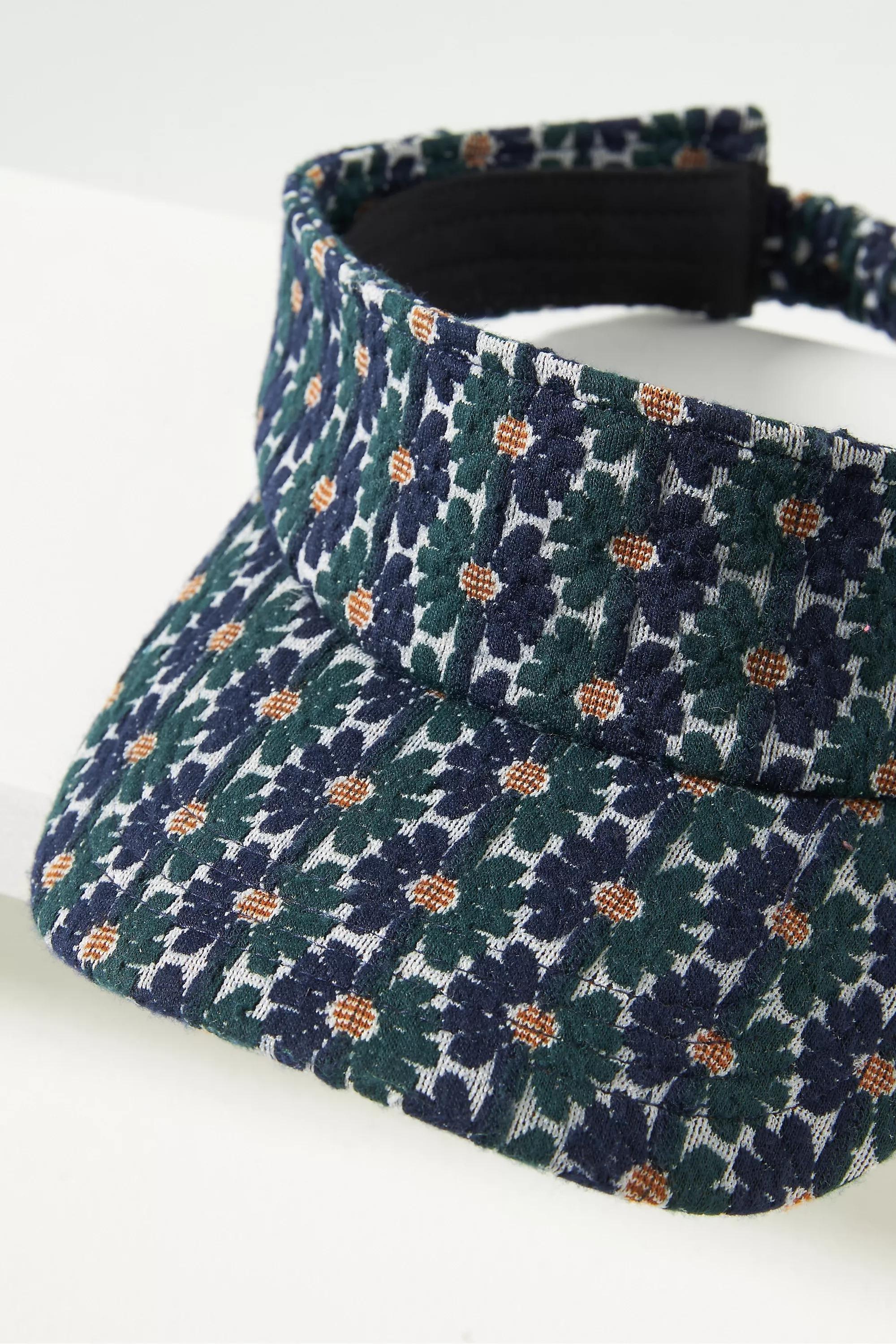 Floral Printed Visor, Navy, A501_0041, large image number 3