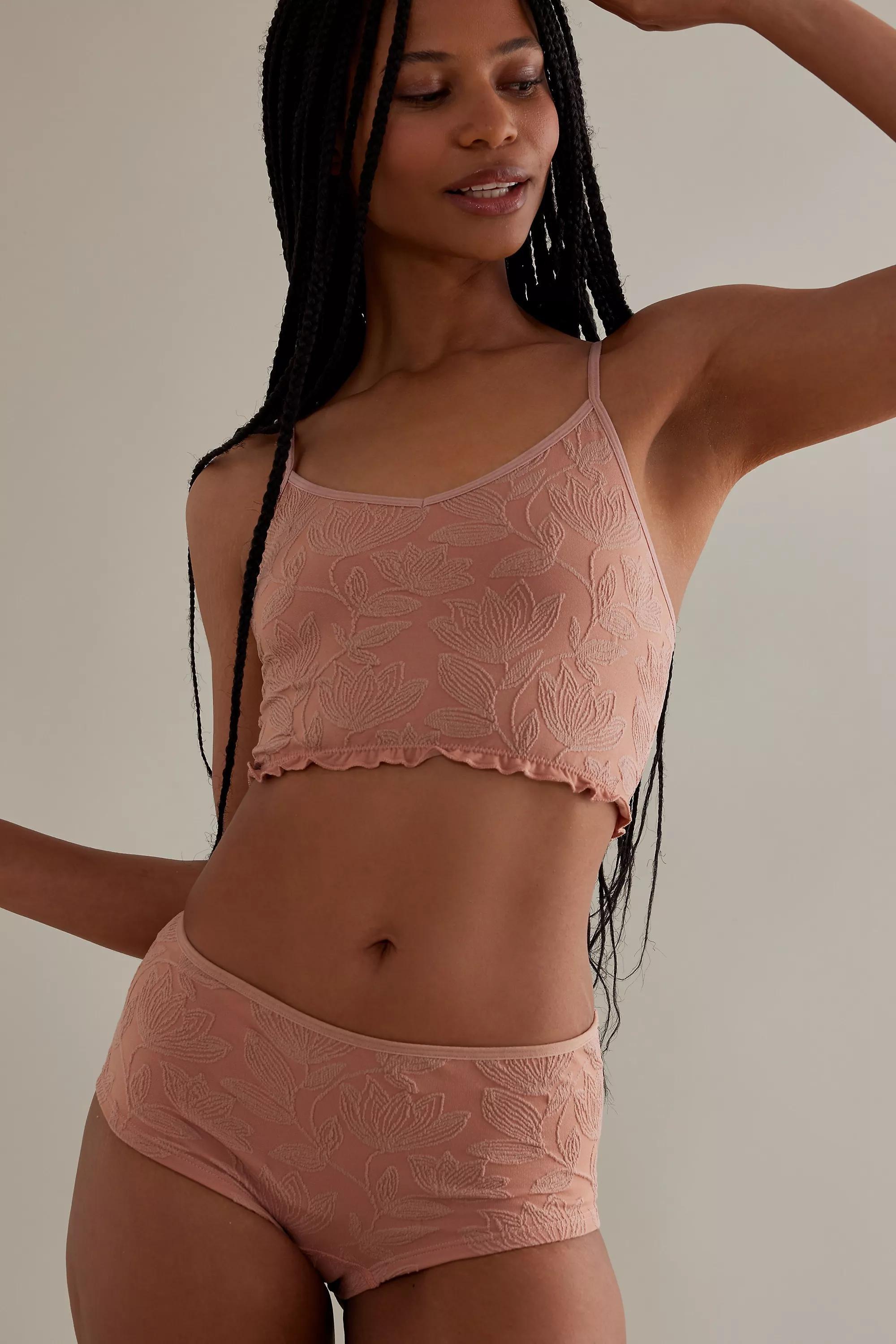 Anthropologie Floral Seamless Lingerie, Brown, Brown, medium
