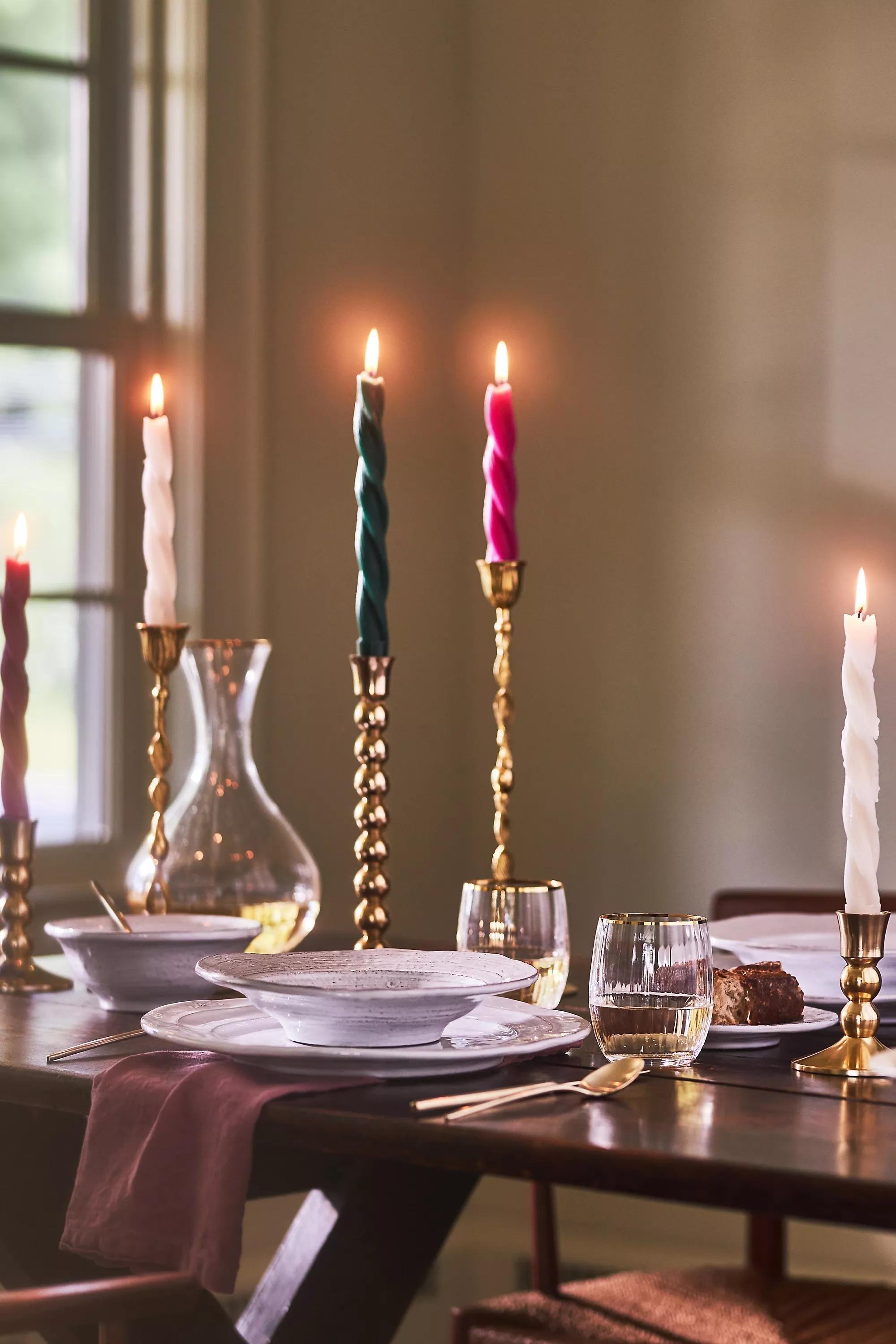 TAN Twisted Taper Candles, Set of 6, , large image number 2