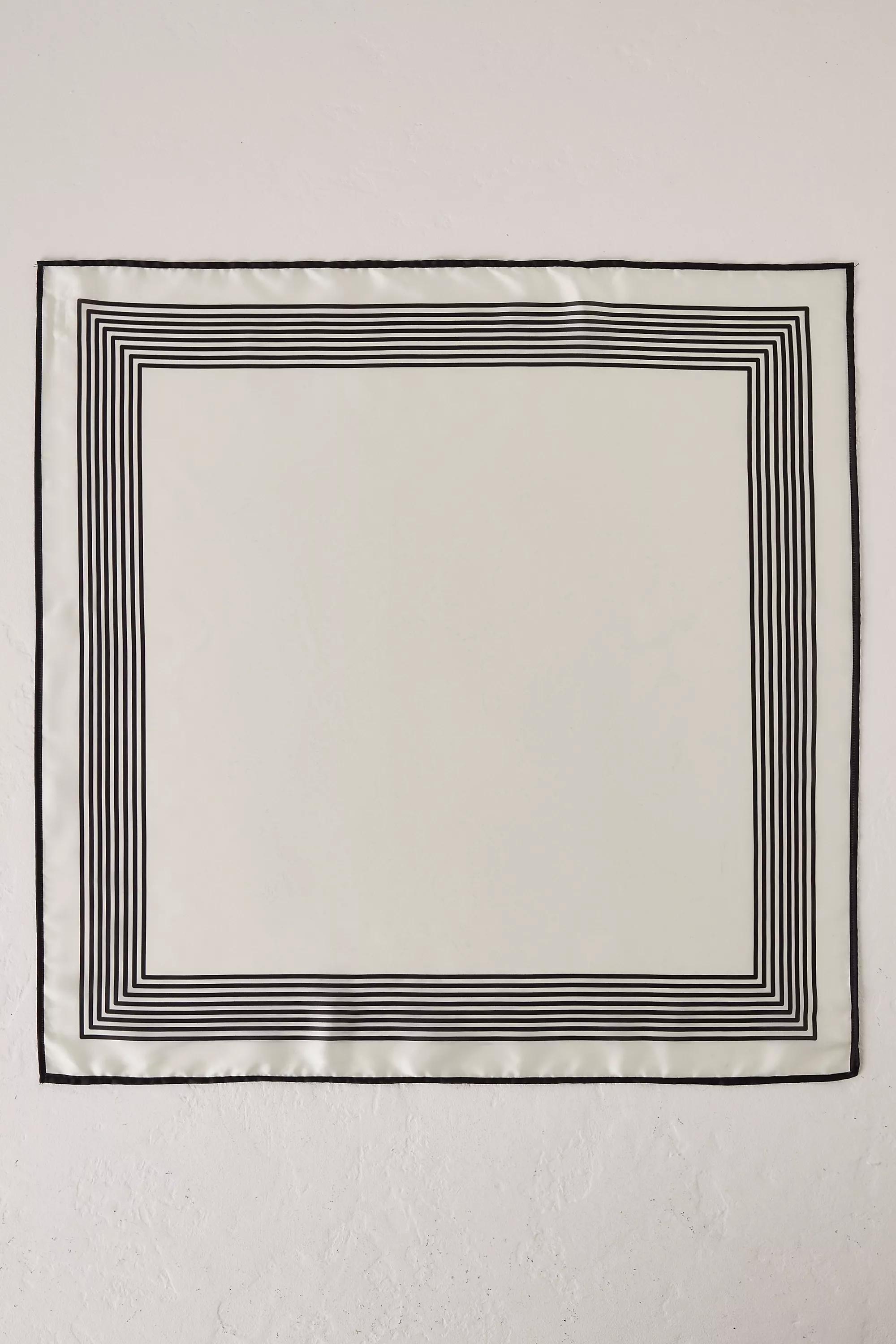 Striped Border Scarf, Multicolour, A501_0018, large image number 1