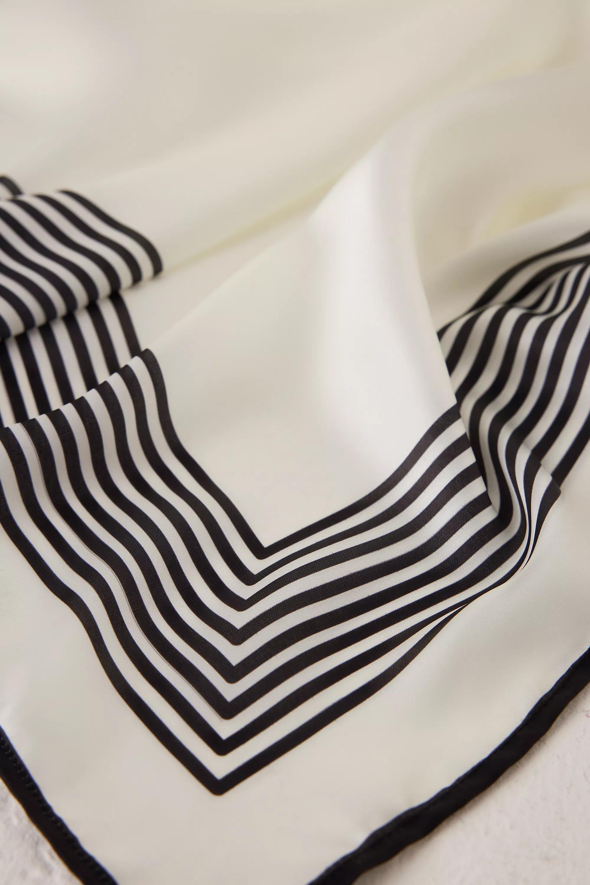 Striped Border Scarf, Multicolour, A501_0018, large image number 3