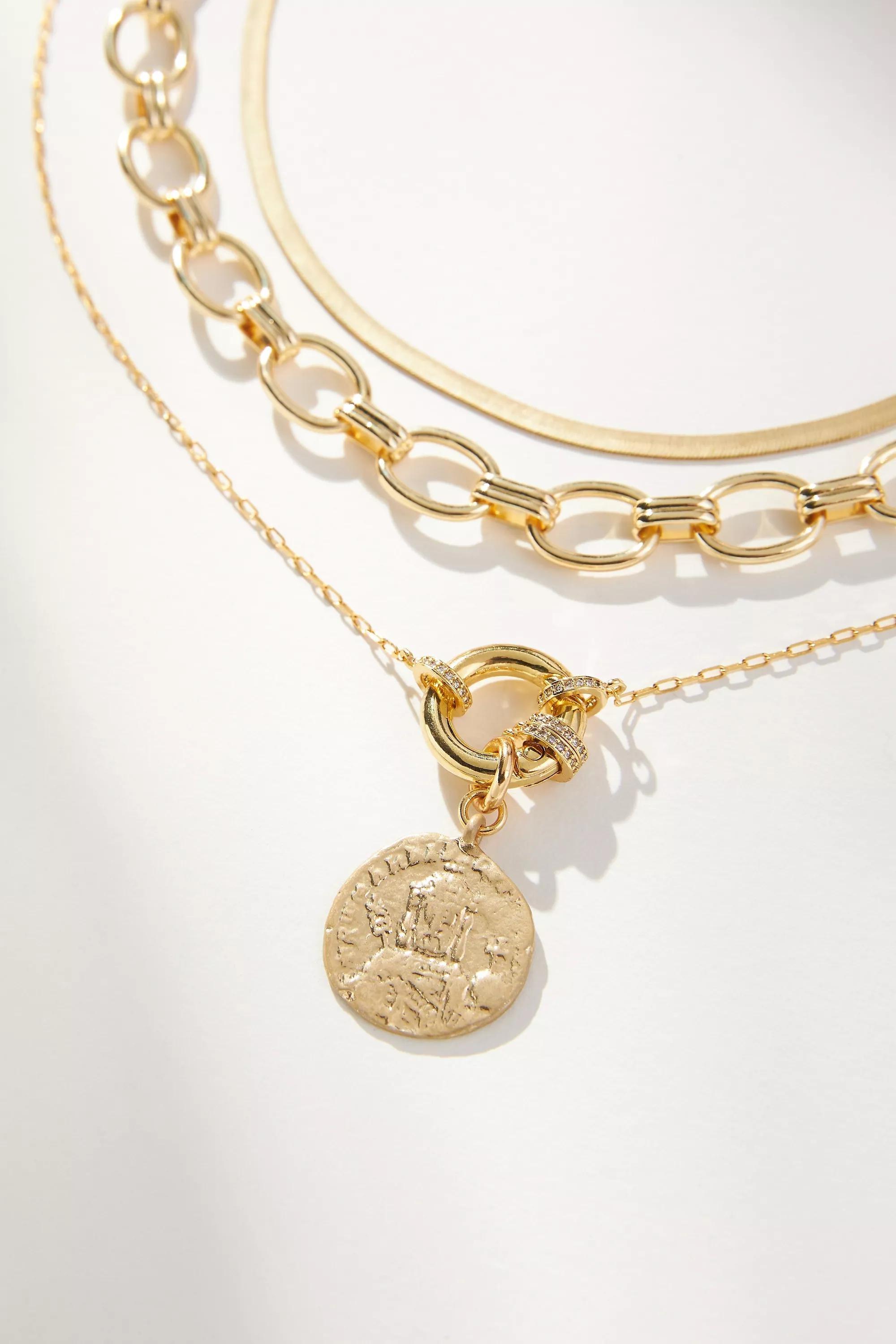 Icon Pendant Beaded Necklaces, Set Of 3, Gold-Plated, A501_0070, large image number 3