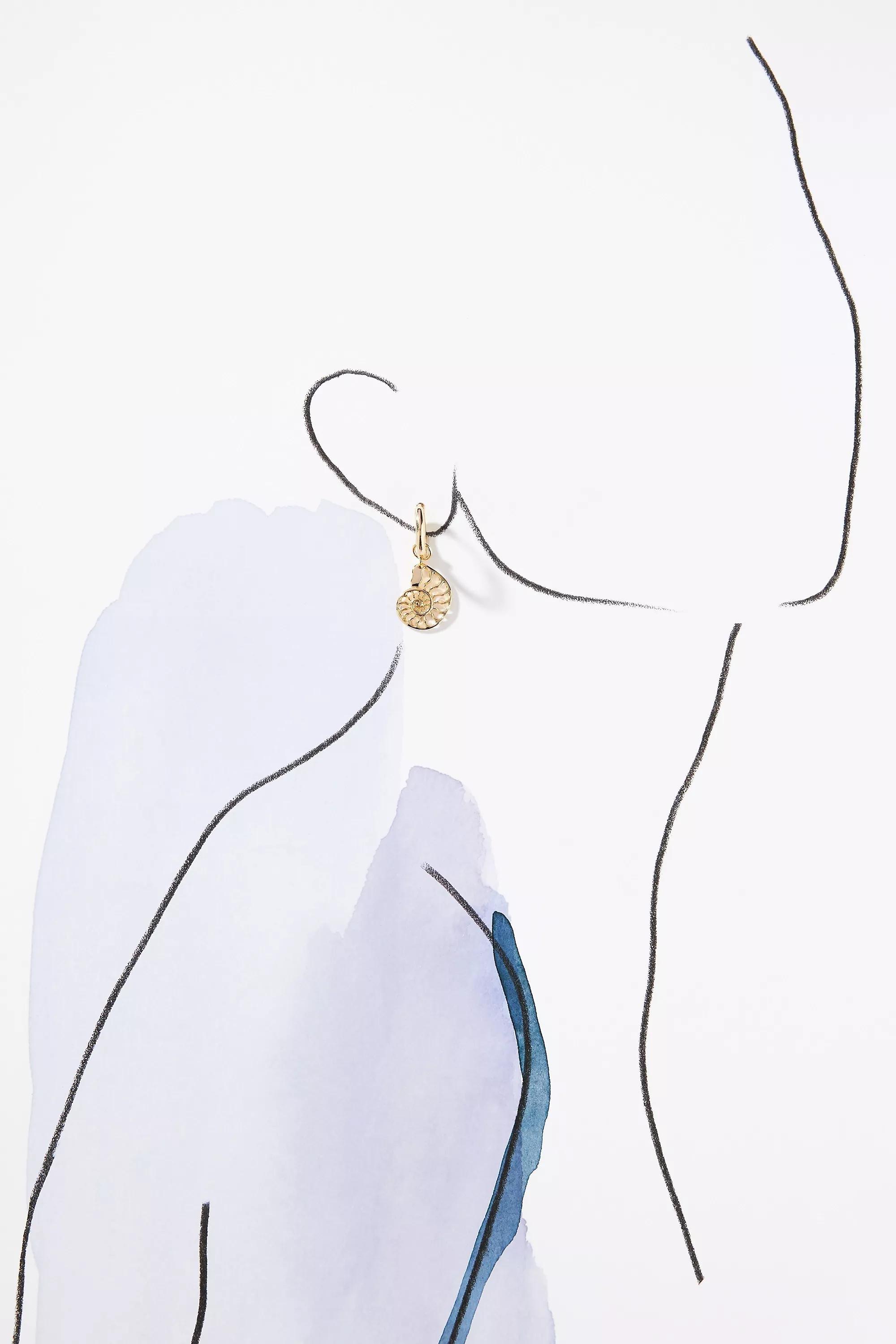 Conch Huggie Earrings, Gold, A501_0070, large image number 3