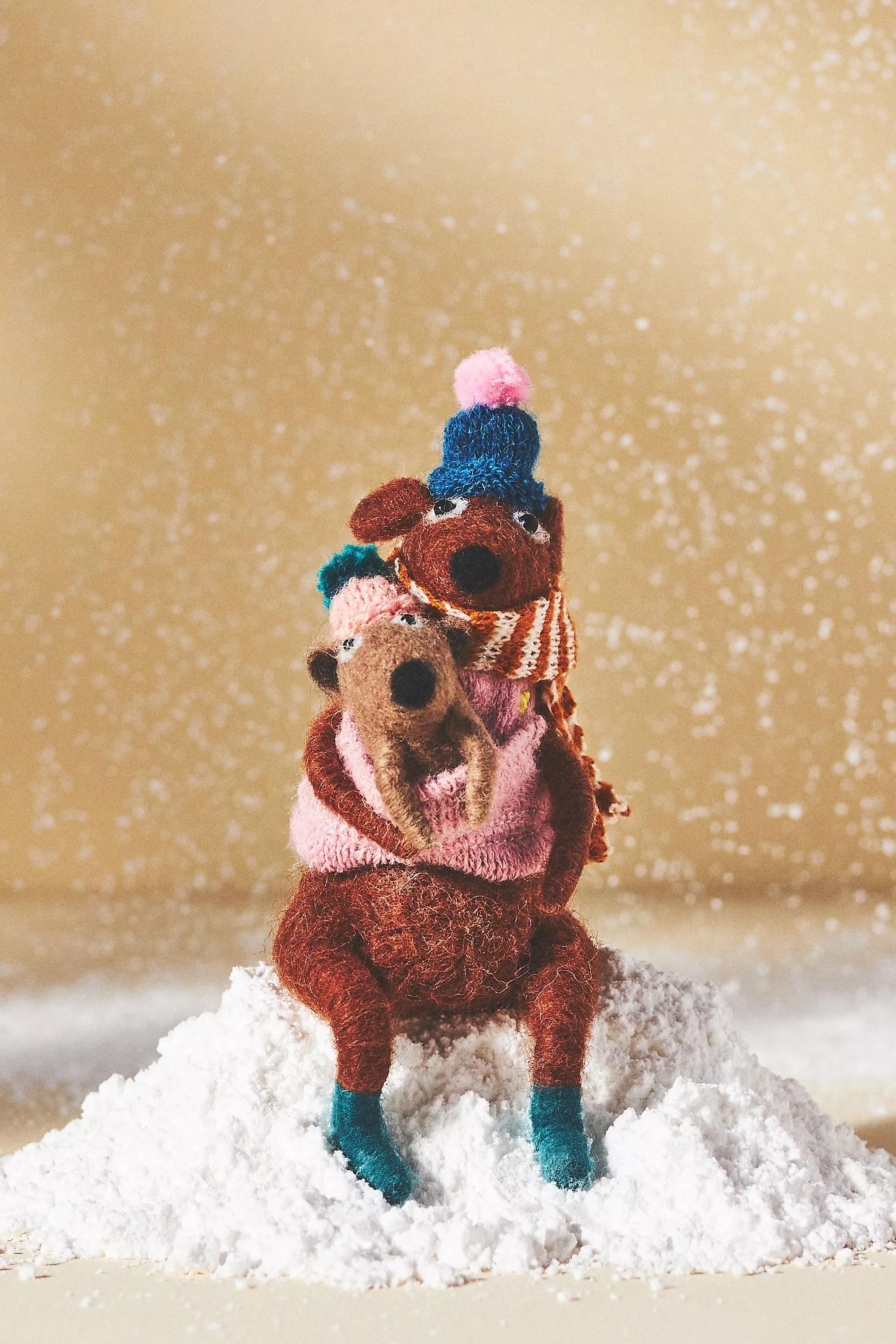 Bundled-Up Wool Animal Ornament, Multicolour, A501_0000, large image number 0