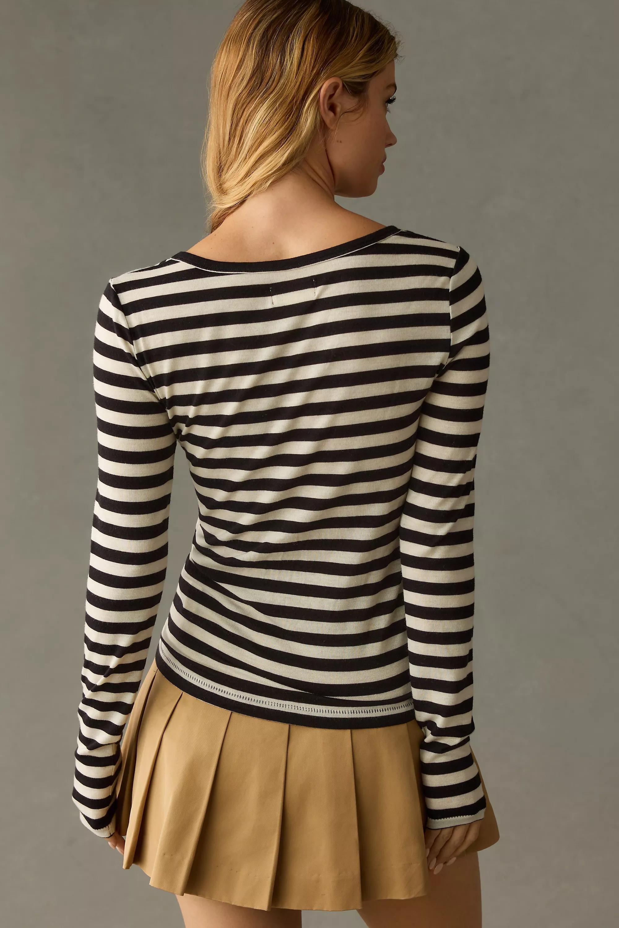 Maeve Long-Sleeve Scoop-Neck Top, Multicolour, , large image number 2