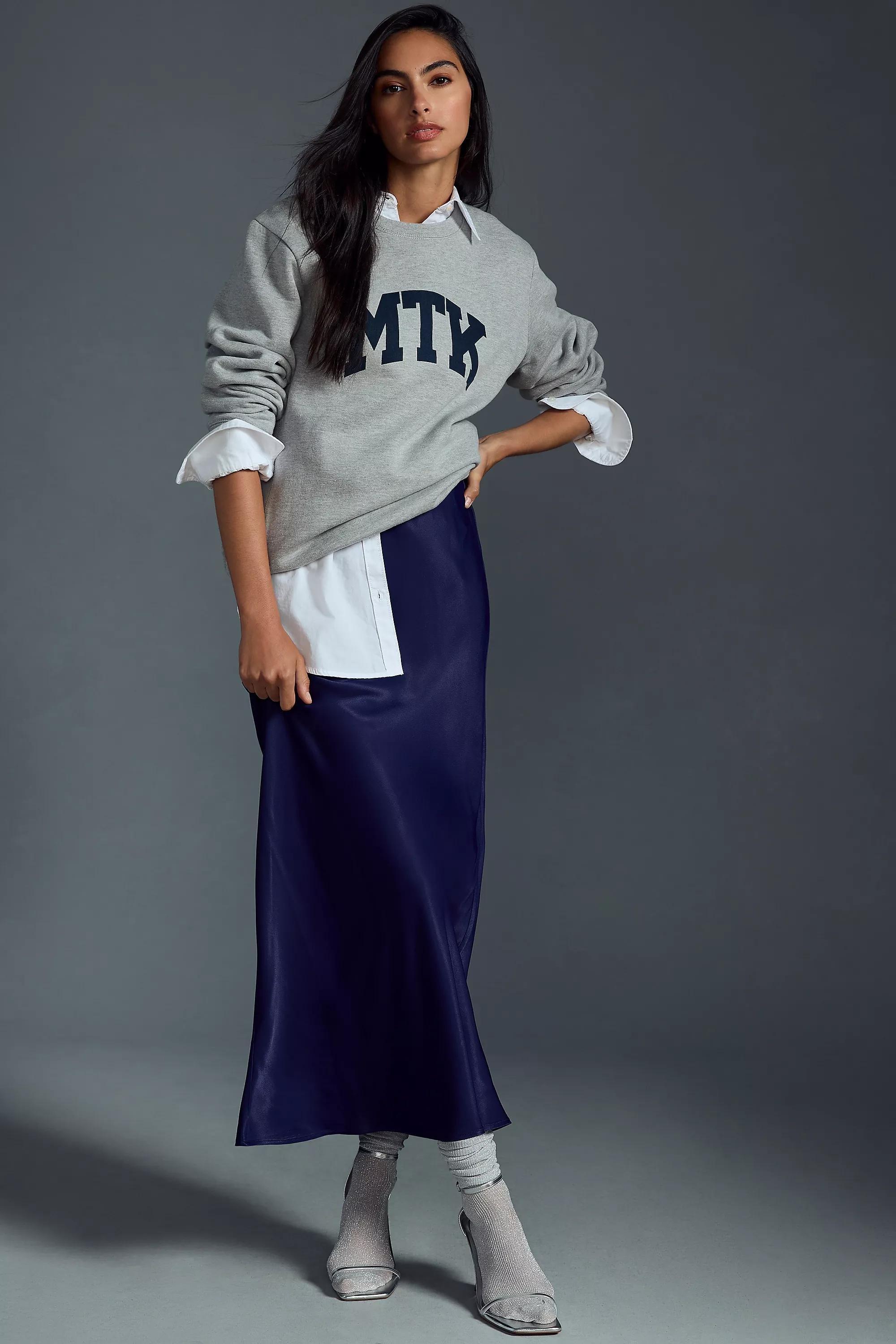 The Tilda Maxi Slip Skirt, Navy, A501_0041, large image number 0