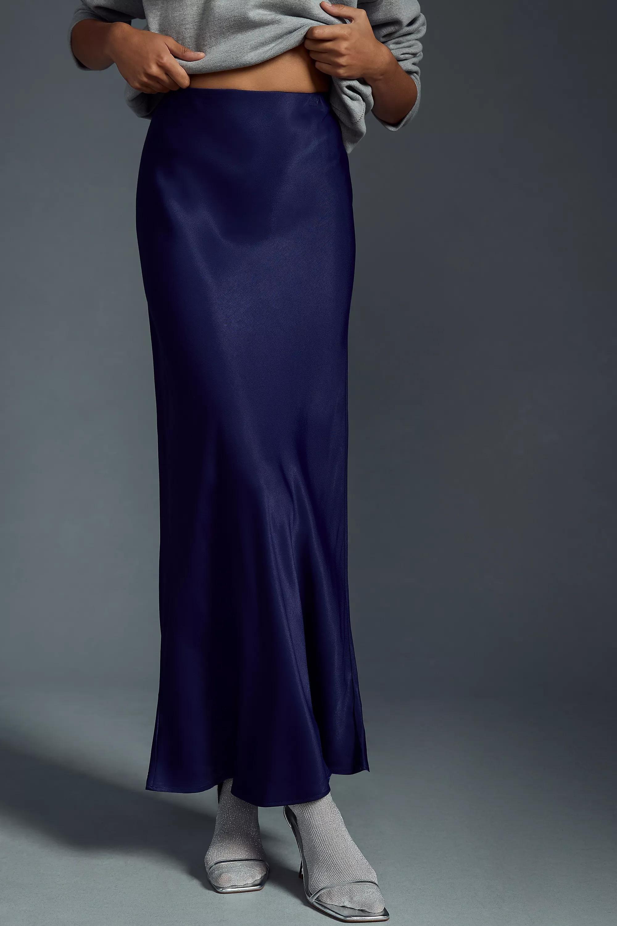 The Tilda Maxi Slip Skirt, Navy, A501_0041, large image number 1