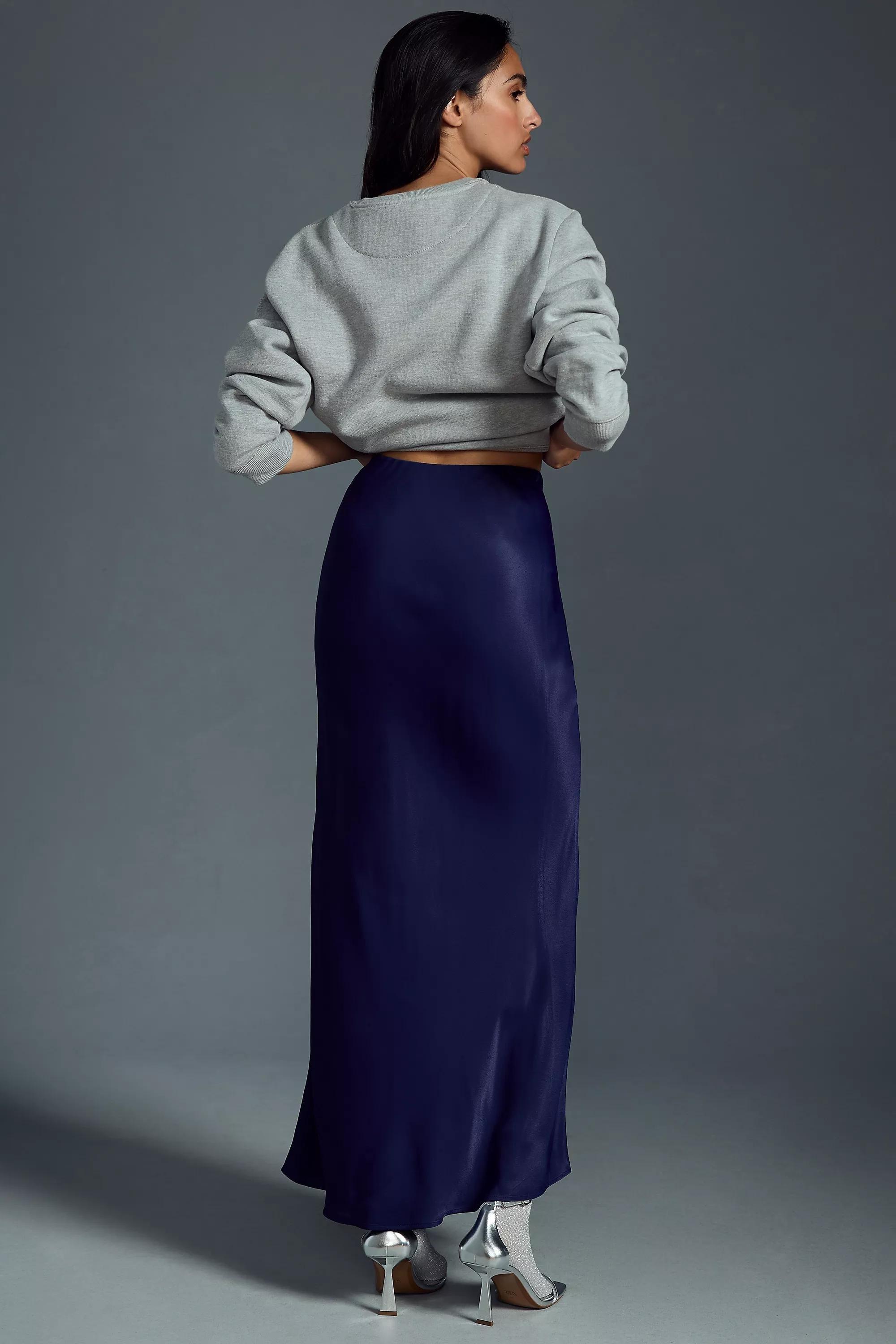The Tilda Maxi Slip Skirt, Navy, A501_0041, large image number 2