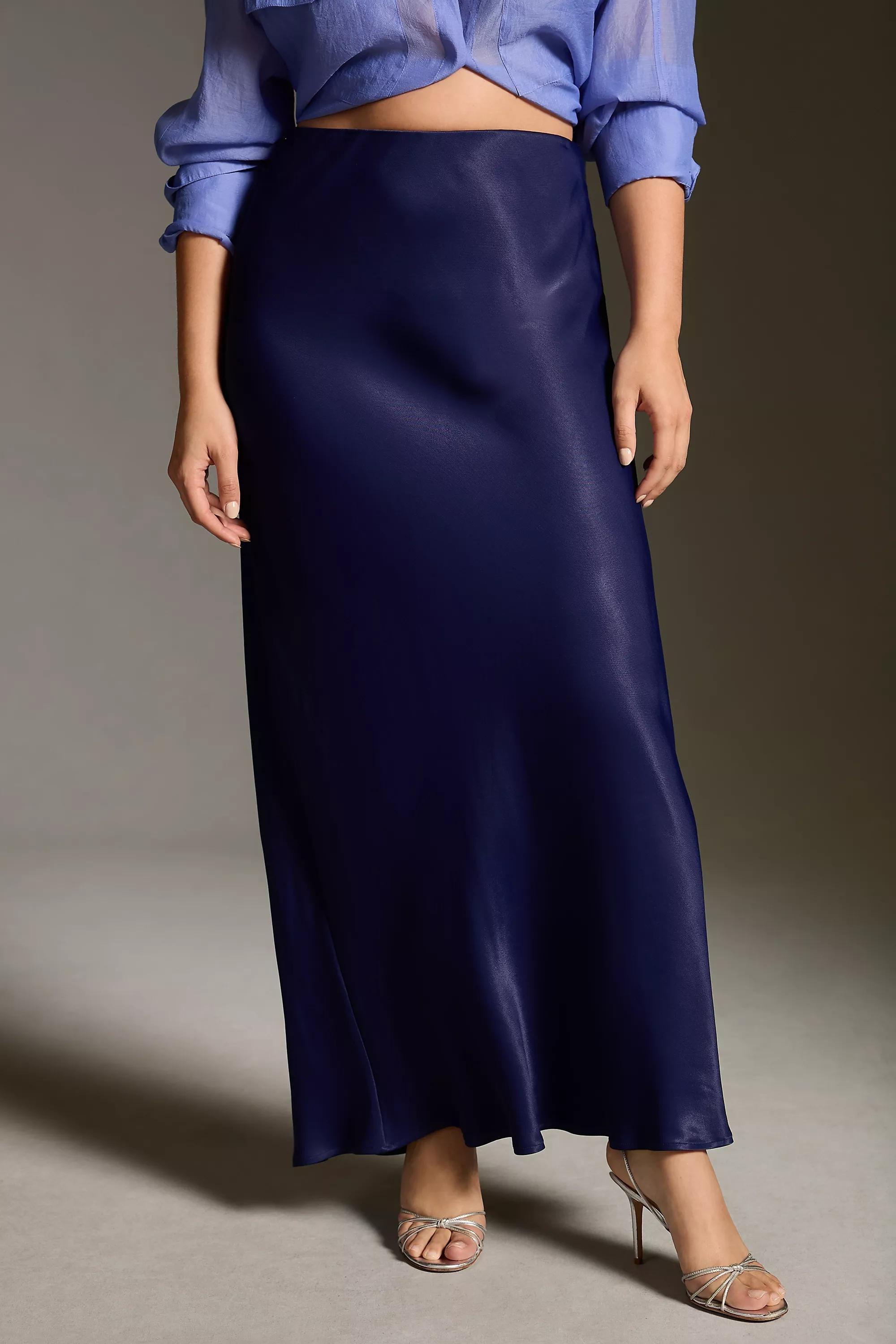 The Tilda Maxi Slip Skirt, Navy, A501_0041, large image number 5