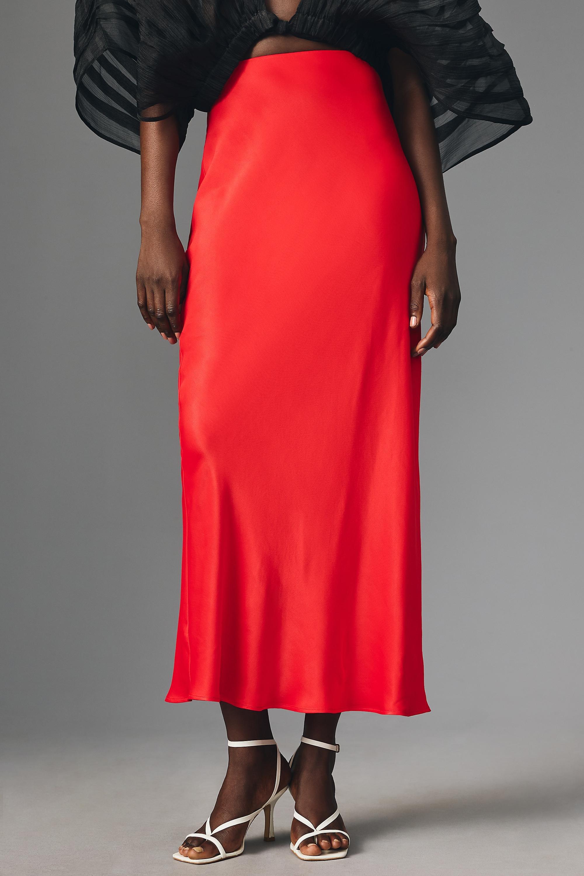 The Tilda Maxi Slip Skirt, Red, , large image number 1