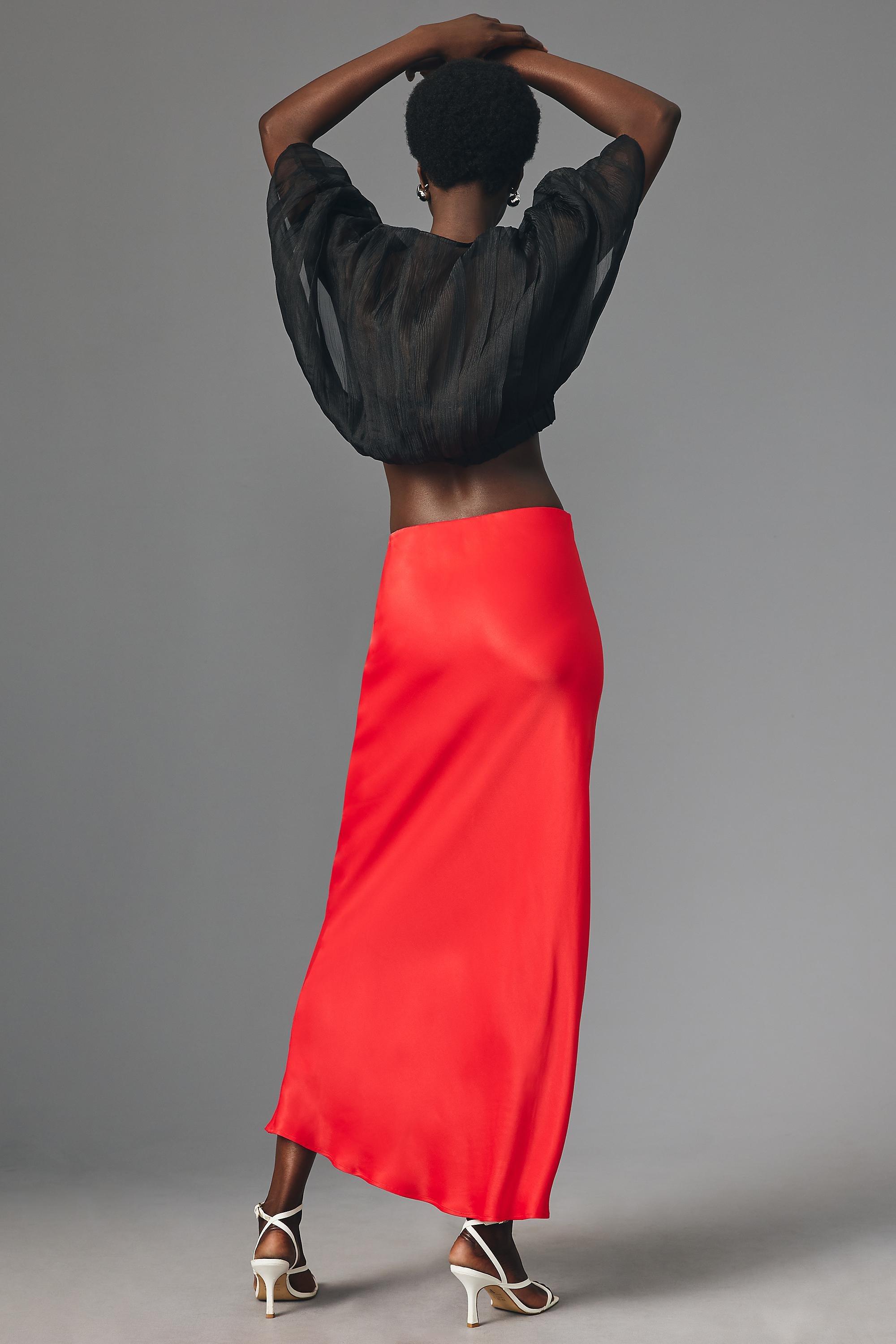 The Tilda Maxi Slip Skirt, Red, , large image number 2